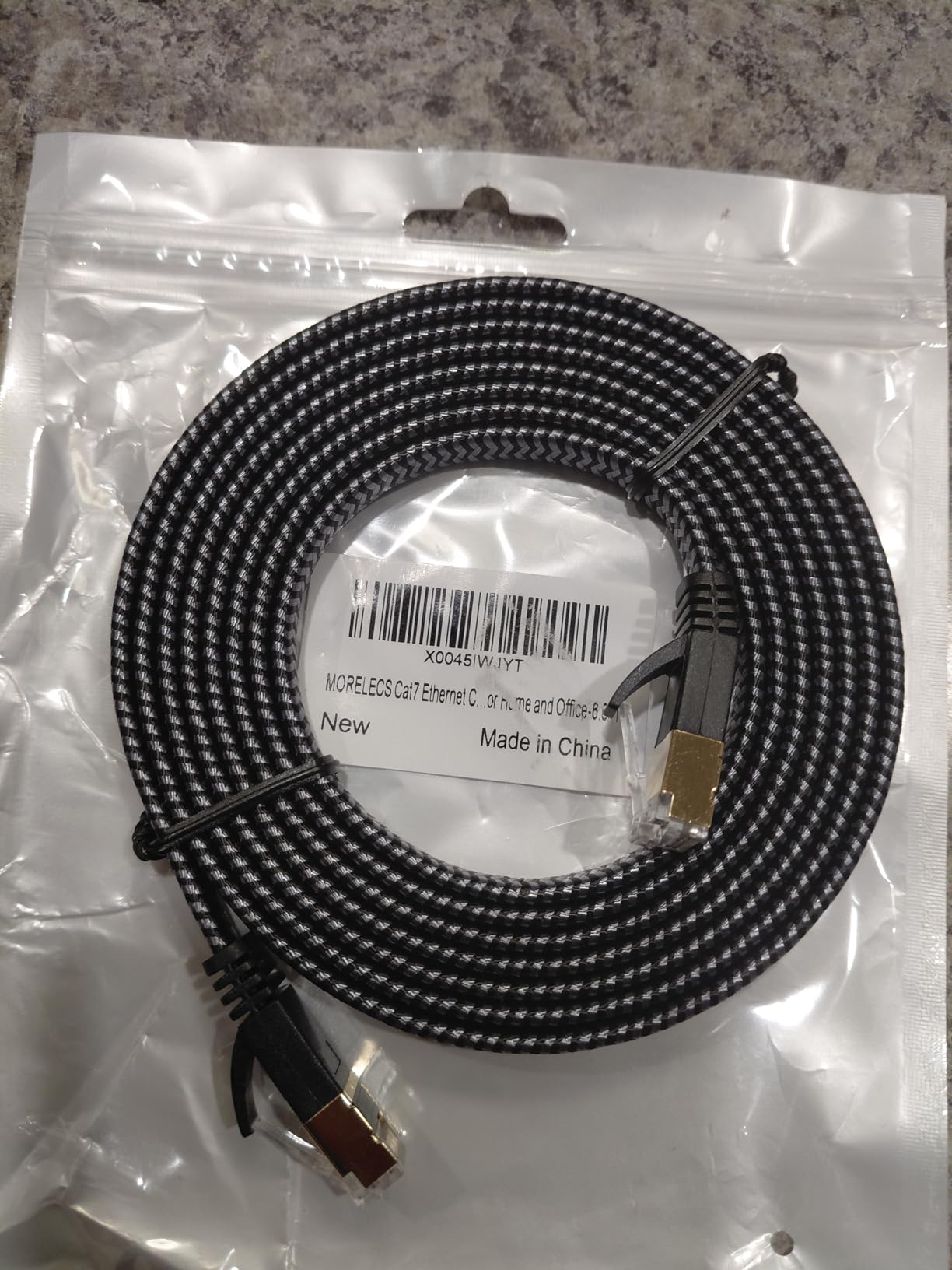 Cat 7 Flat Ethernet Cable 6.6 ft, Nylon Braided STP Shielded, 10Gbps 600MHz, Low Latency RJ45 LAN Patch Cable for PS5, PS4, Xbox, PC, Smart TV, Router, Modem customer photo 2