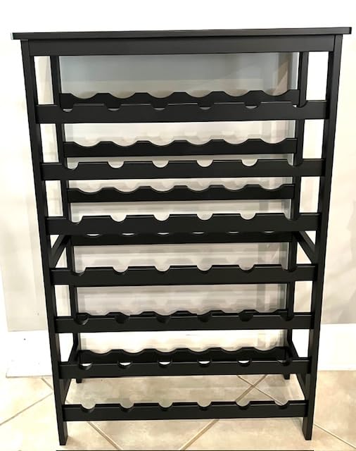 VASMIA 42 Bottles Bamboo Wine Rack, 7-Tier Wine Rack Freestanding Floor with Table Top customer photo 1
