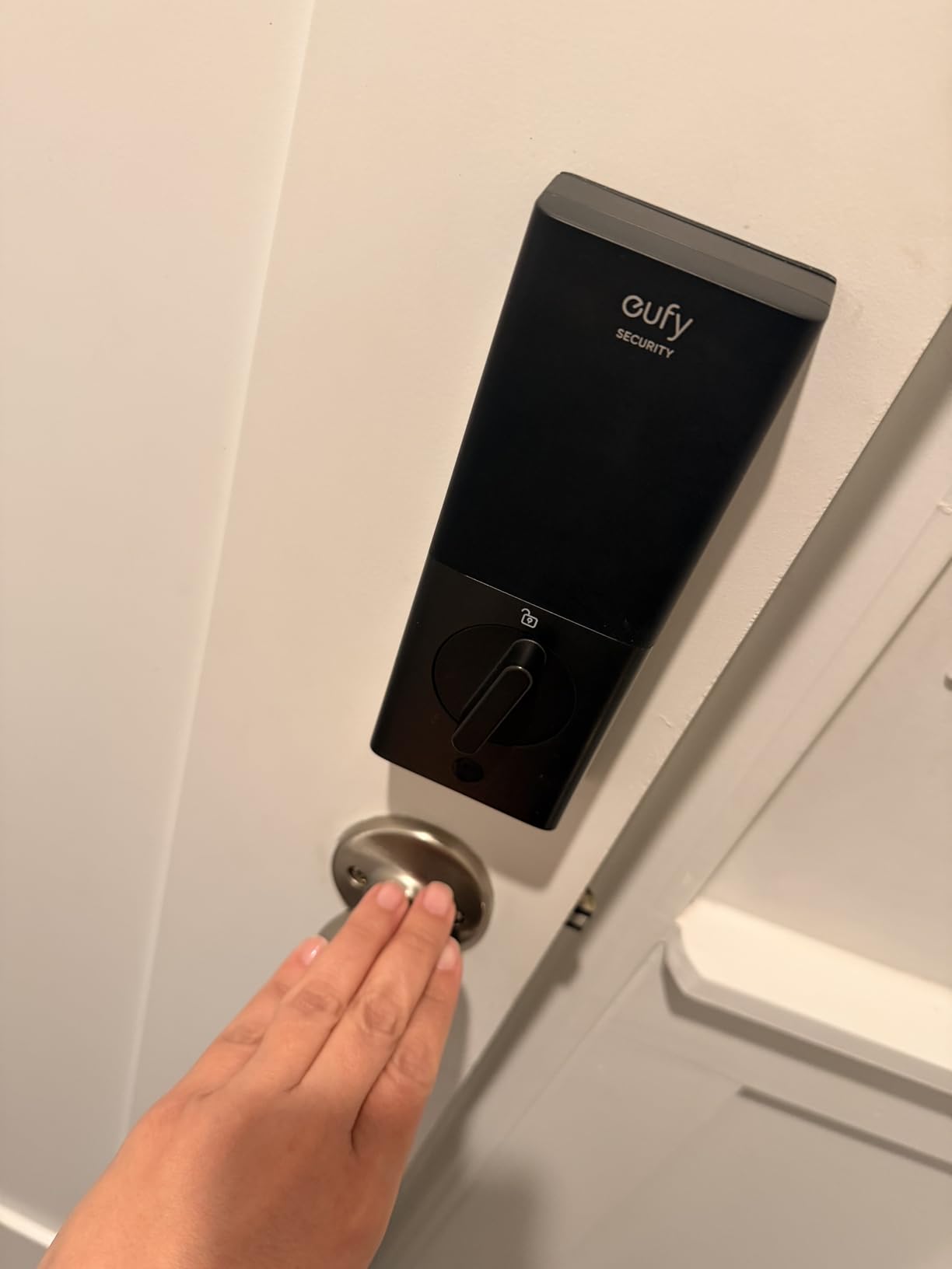 eufy Security Smart Lock C220, Fingerprint Keyless Entry Door Lock, Built-in Wi-Fi, App Remote Control, Front Door Smart Deadbolt, IP53 Waterproof, 8-Months Battery, Nickel customer photo 1
