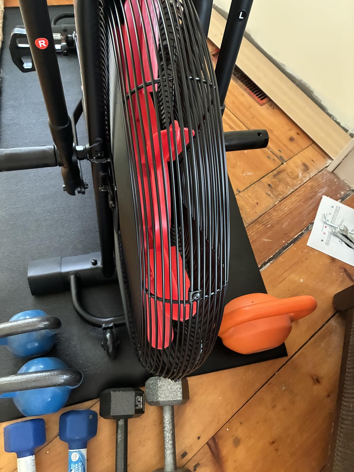 Sunny Health & Fitness Premium Smart Cross-Training Fan Bike, Air Resistance Cardio Machine w/330lb Capacity for Intensive Home Workout, Customizable Monitor w/Free SunnyFit App Connection-SF-B223018 customer photo 1