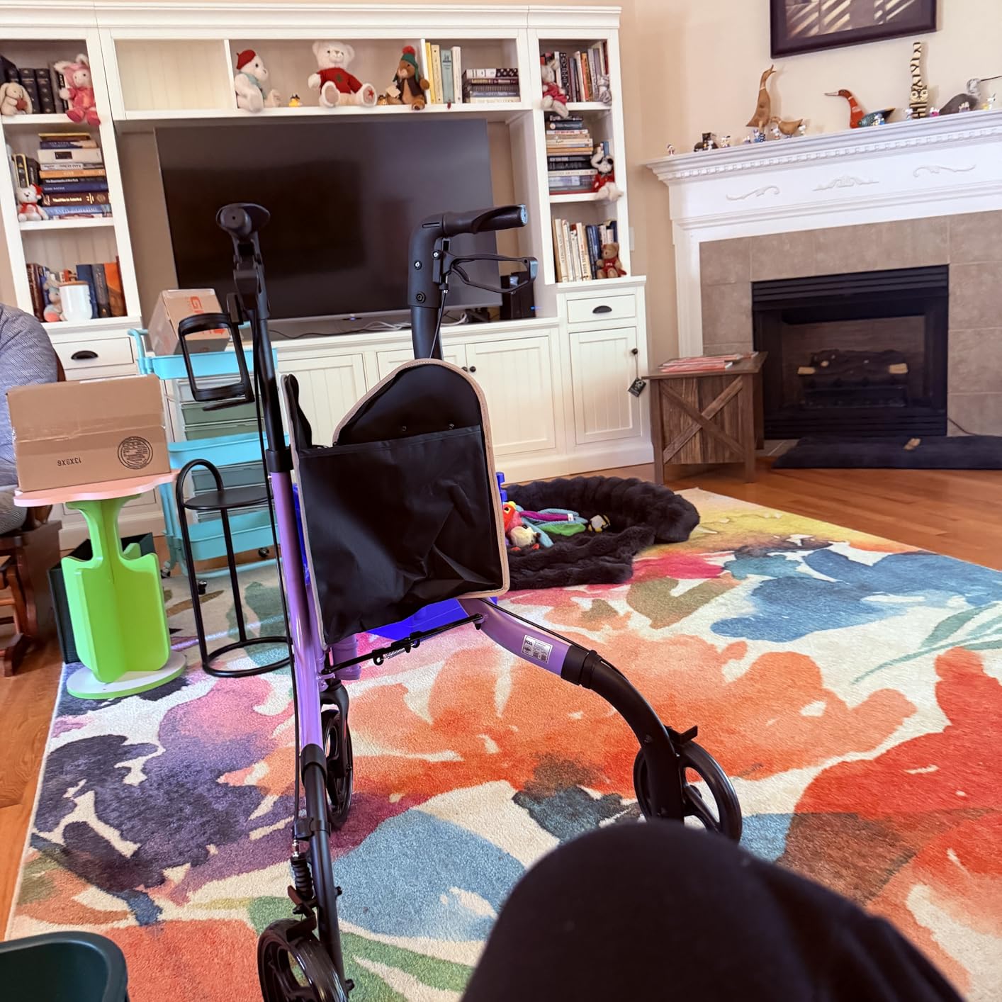 HOMLAND 3 Wheel Walkers for Seniors, Foldable Wheeled Rollator with Cane Hold and Cup Hold, Lightweight Three Wheel Rolling Walker Height Adjustable for Seniors customer photo 1