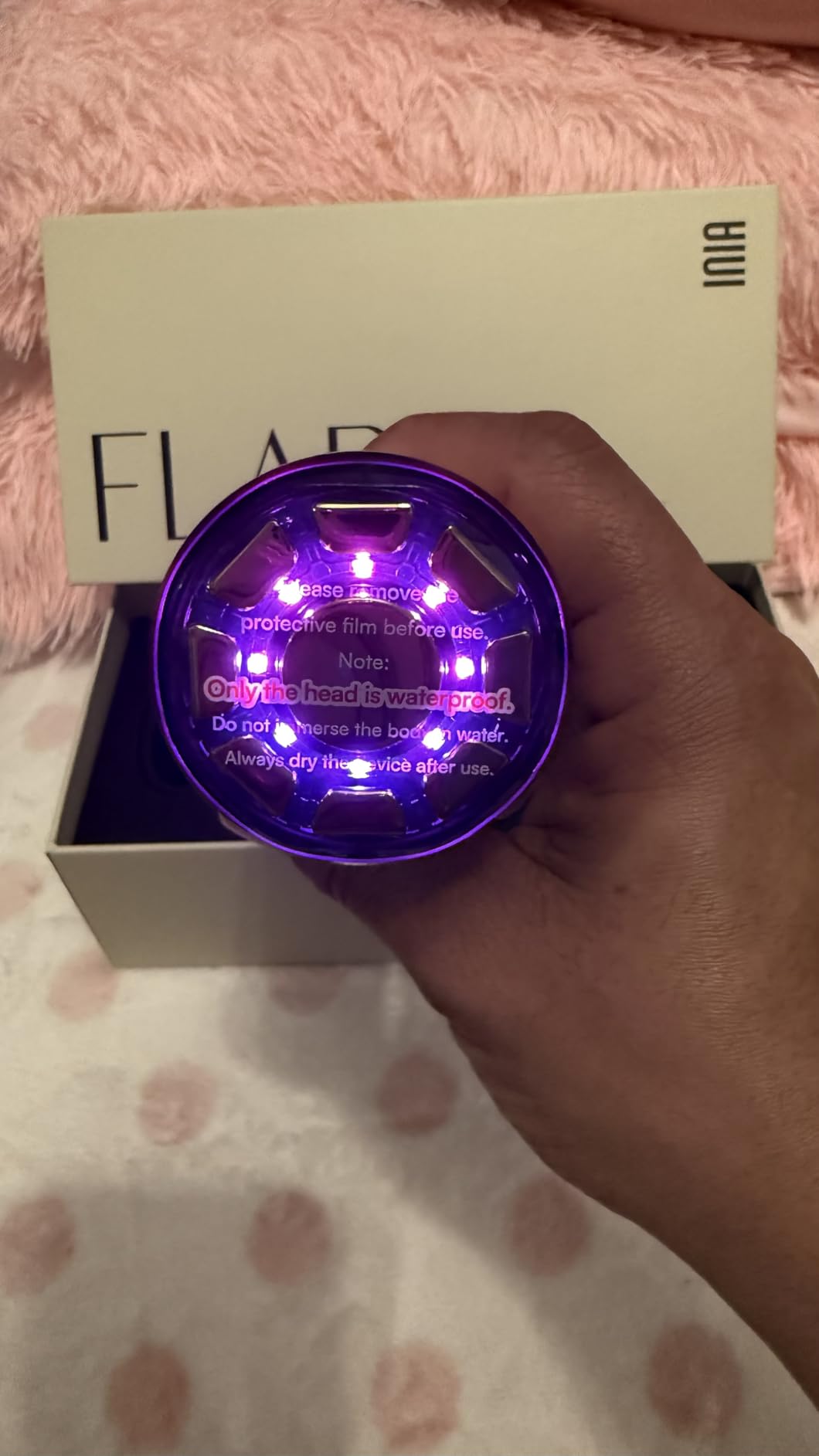 INIA 3-in-1 Red Light Therapy for Face and Neck Beauty Device for Puffiness & Skin Firming Skincare Tool (White) customer photo 1