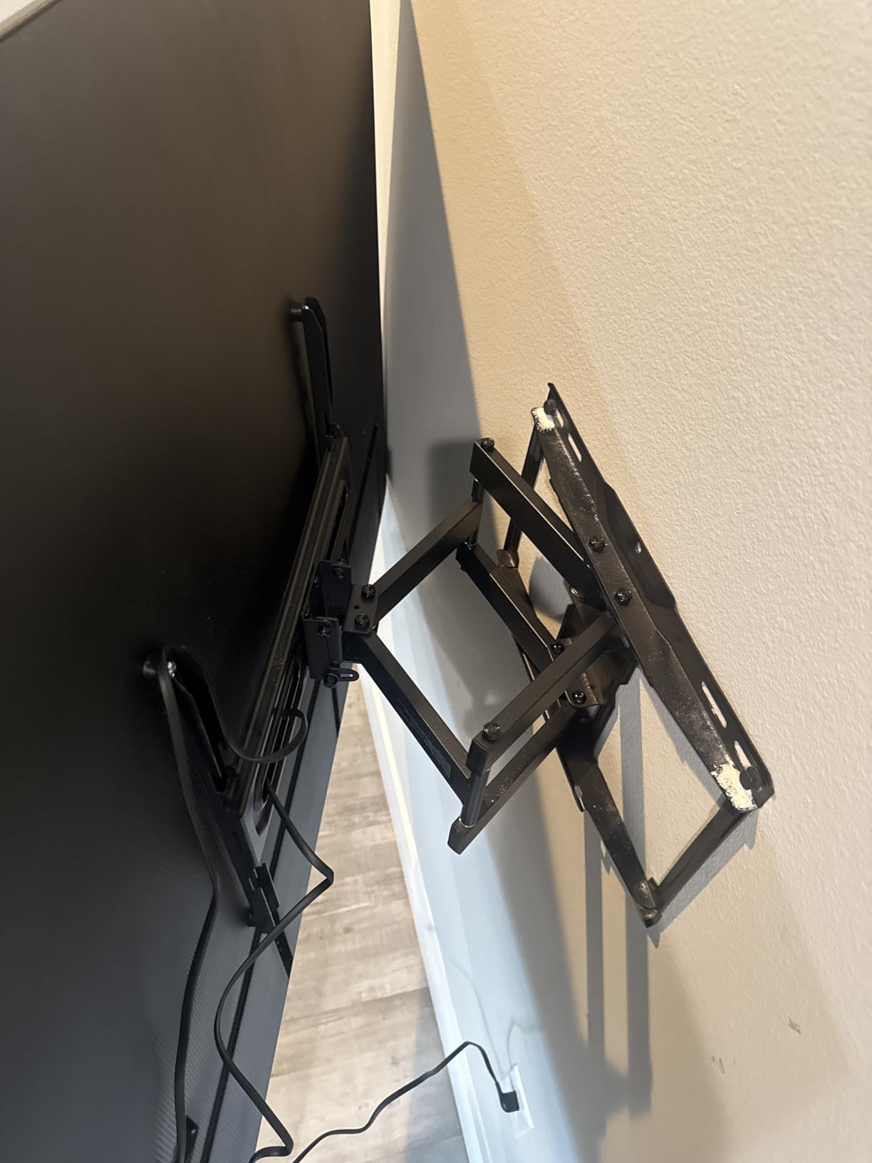 Perlegear Full Motion TV Wall Mount for 26-74 inch TVs, Height Adjustable TV Mount, Pre-Assembled Wall Mount TV Bracket with Tool-Free Tilt, Swivel, Fits 16