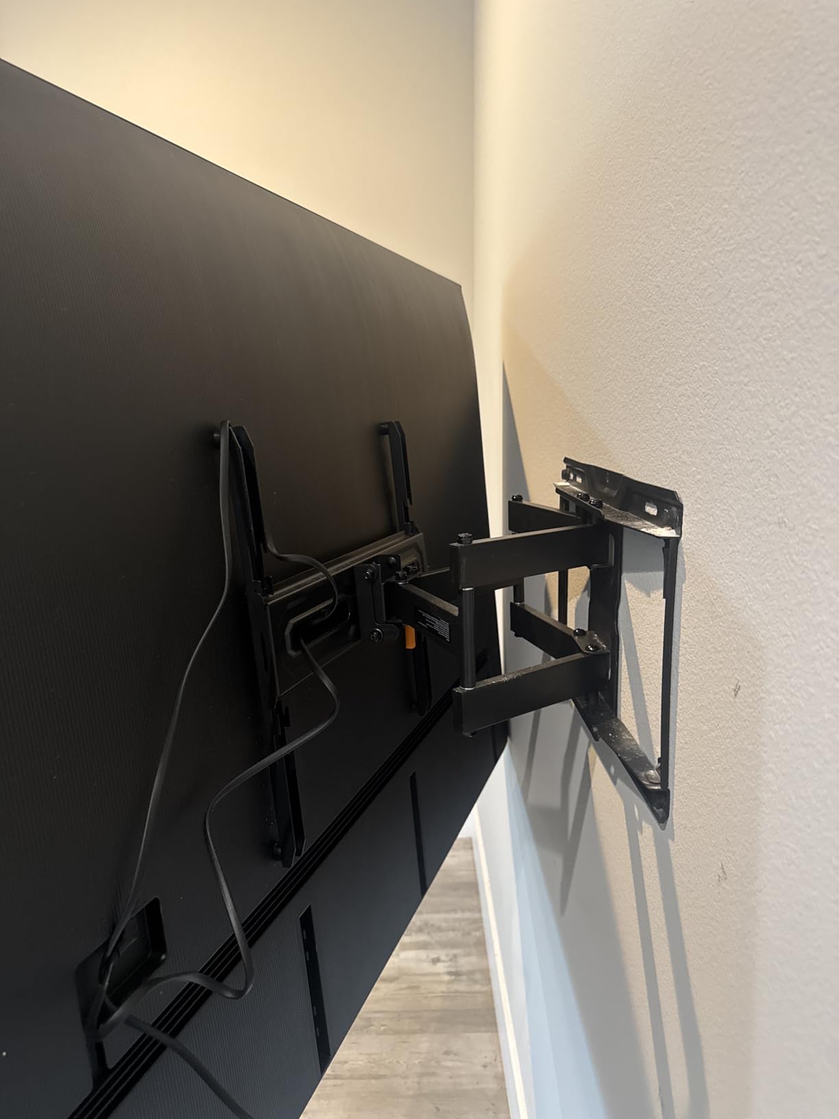 Perlegear Full Motion TV Wall Mount for 26-74 inch TVs, Height Adjustable TV Mount, Pre-Assembled Wall Mount TV Bracket with Tool-Free Tilt, Swivel, Fits 16