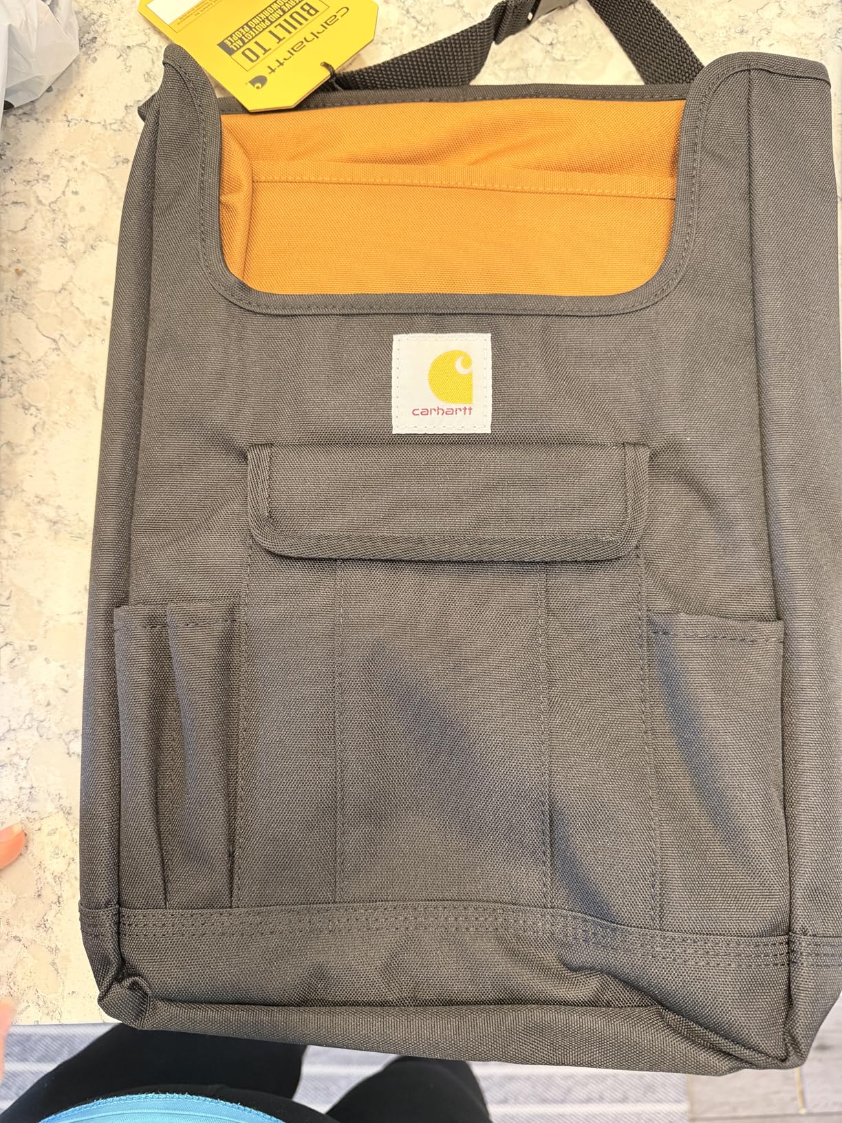 Carhartt Front Seat Car Organizer, Passenger Seat Storage & Organization for Books, Files, Folders, Laptop & More, Black customer photo 2