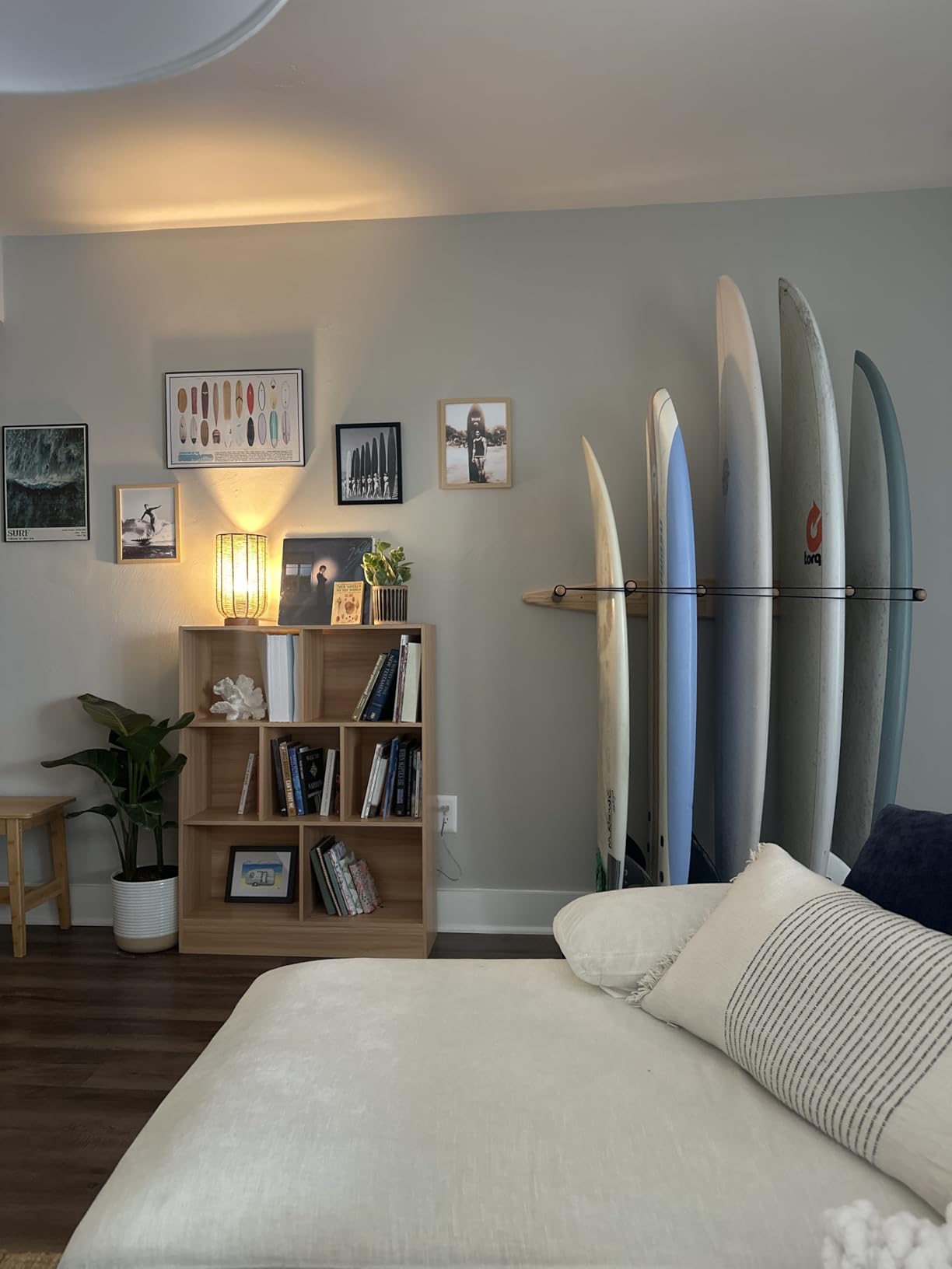 Hang 11 Vertical Surfboard Rack - Surf Racks for Wall, Sustainable Hardwood Surf Board Holder with Rubber Mat, Surfboard Wall Mount, Paddle Board & SUP Garage Storage (6 arms / 5-6 boards) customer photo 2
