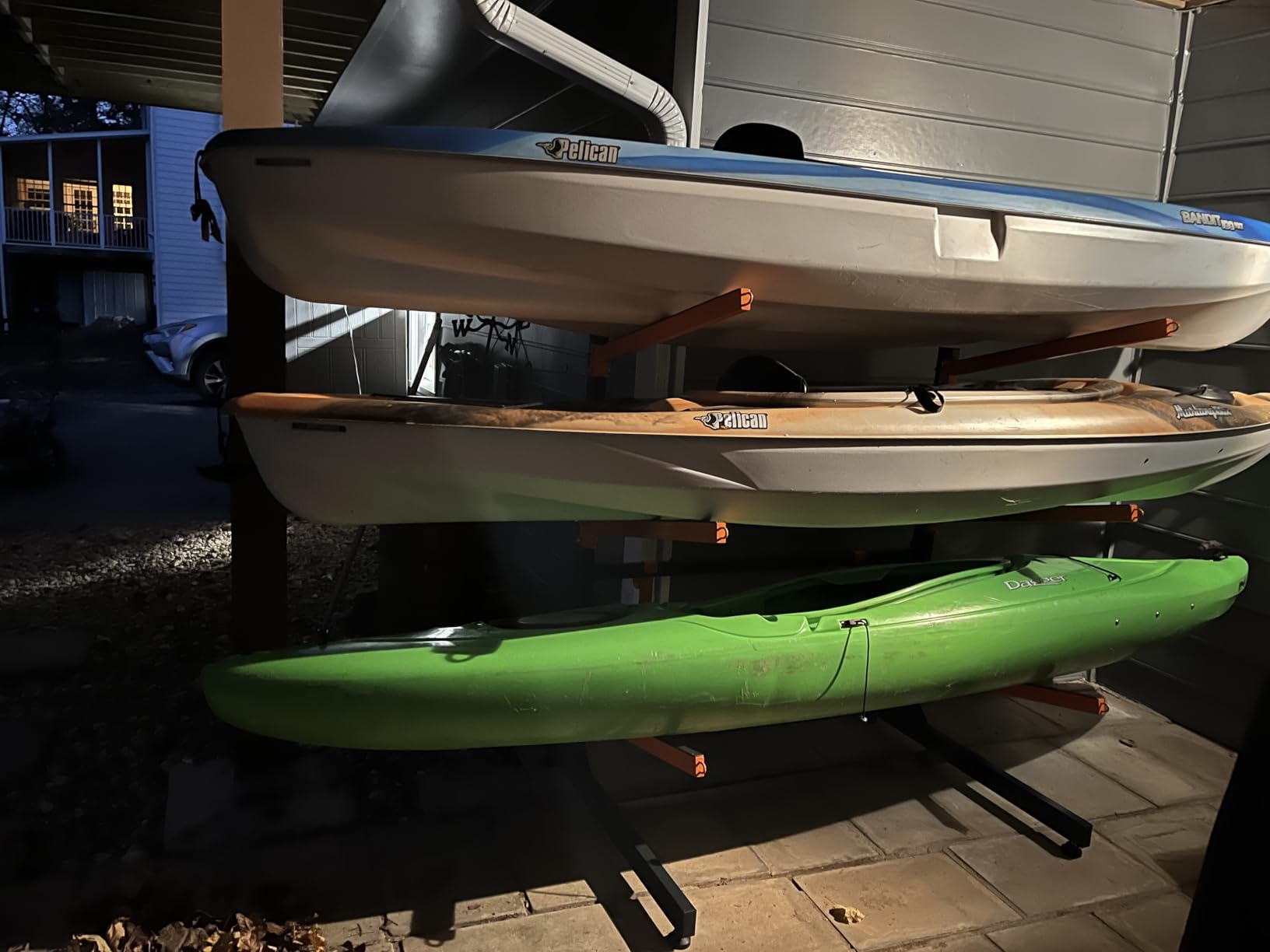 Kayak Storage Rack, Freestanding Kayak Racks for Garage, Heavy Duty Adjustable Kayak Stand Indoor Outdoor Storage Rack for Kayaks, Canoes, Surfboard & Paddleboard customer photo 1