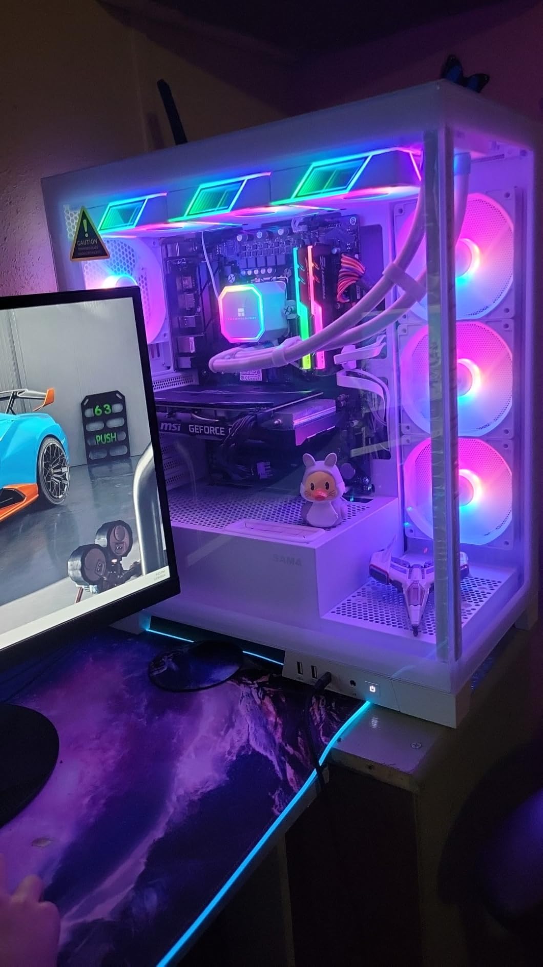 120mm ARGB Computer Case Fan, 4 Pin PWM, Silent Computer Cooler with Infinity Mirror 1550RPM (3 Pack, Black, 120mm) customer photo 1