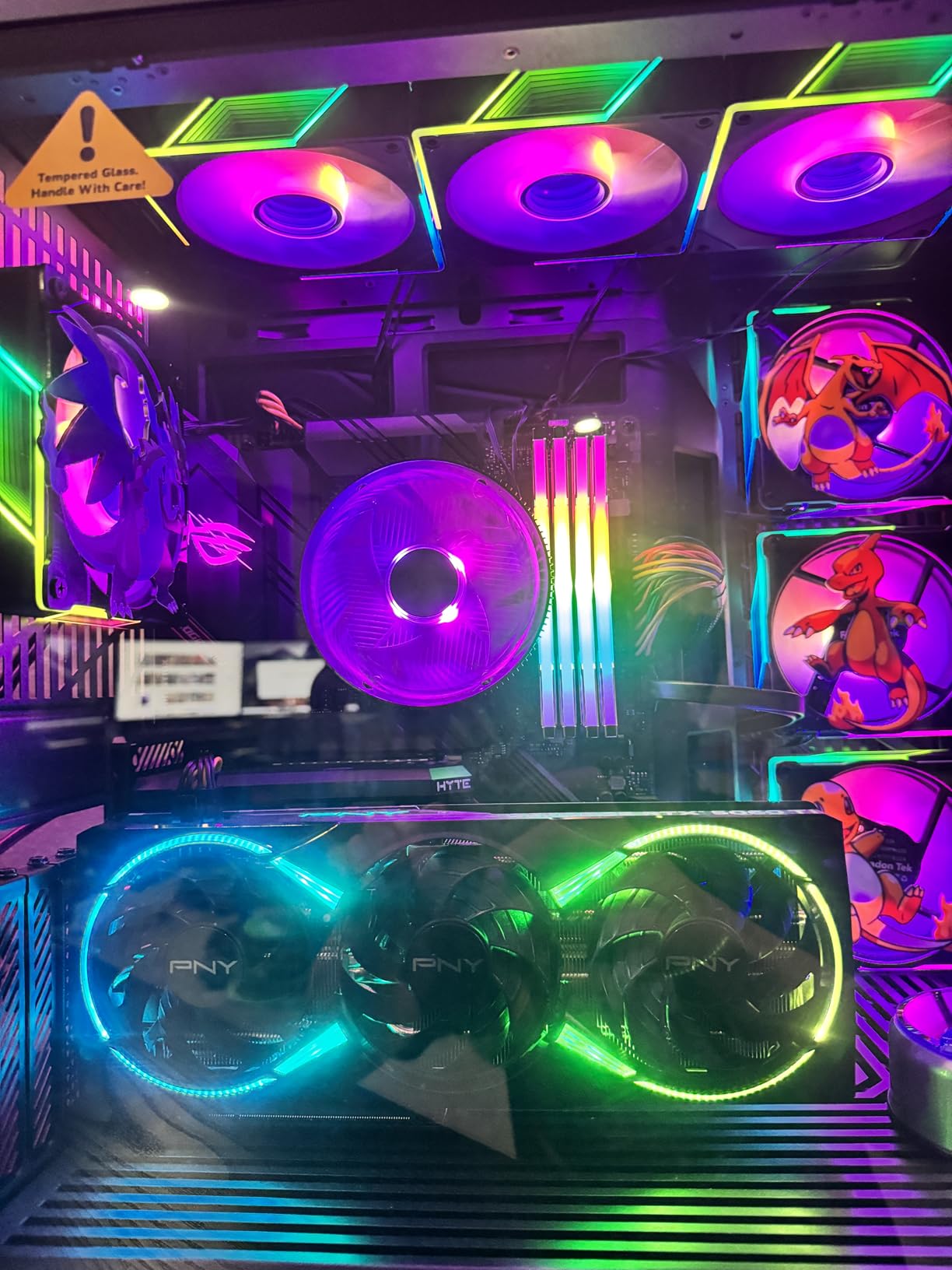 120mm ARGB Computer Case Fan, 4 Pin PWM, Silent Computer Cooler with Infinity Mirror 1550RPM (3 Pack, Black, 120mm) customer photo 2