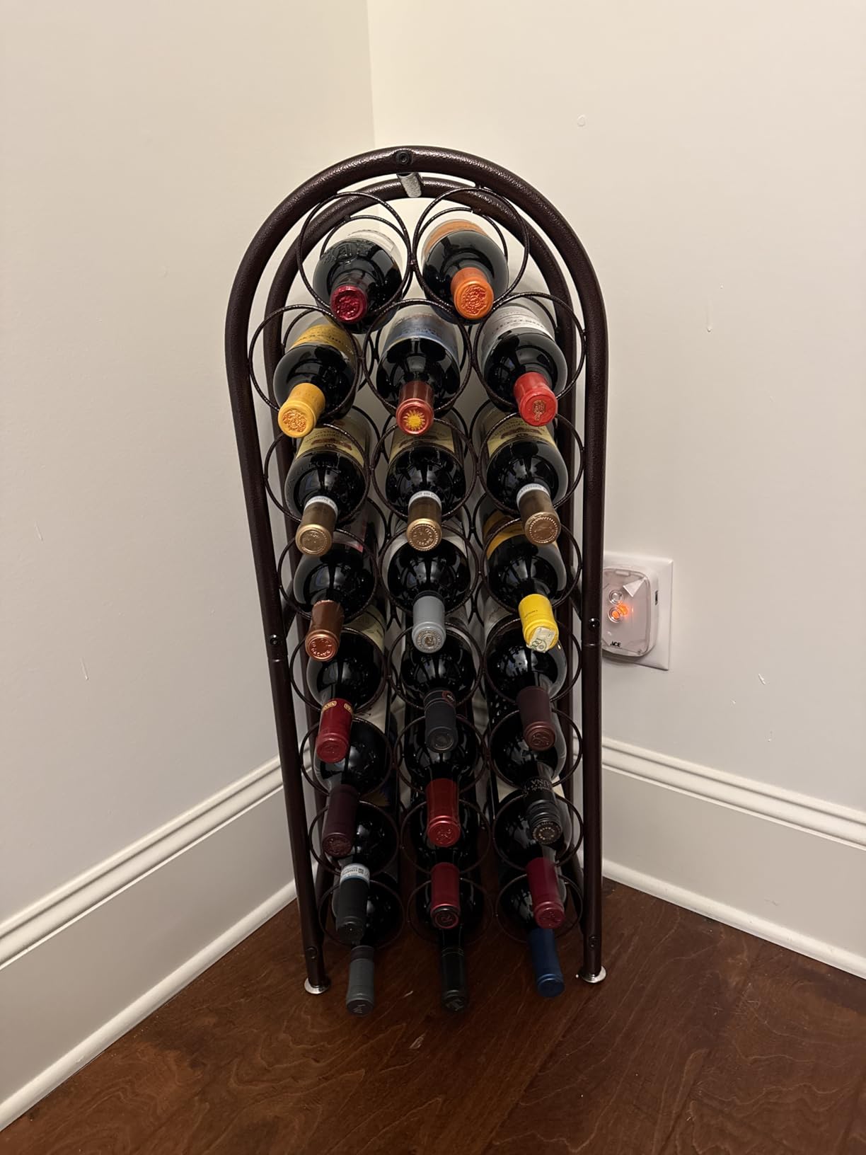 23 Bottle Wine Rack Freestanding Floor Metal Wine Holder Stand Large Capacity Wine Storage Organizer for Home Bar Kitchen Black customer photo 1