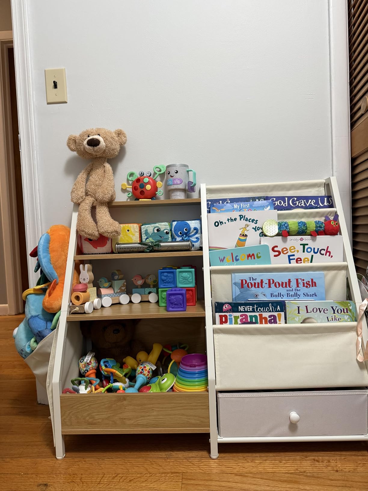 HAVLOTII Kids Bookshelf and Toy Storage - Book Shelf for Kids Rooms, Toddler Bookshelf Baby Bookcase for Nursery, Montessori Toy Organizer, White customer photo 1