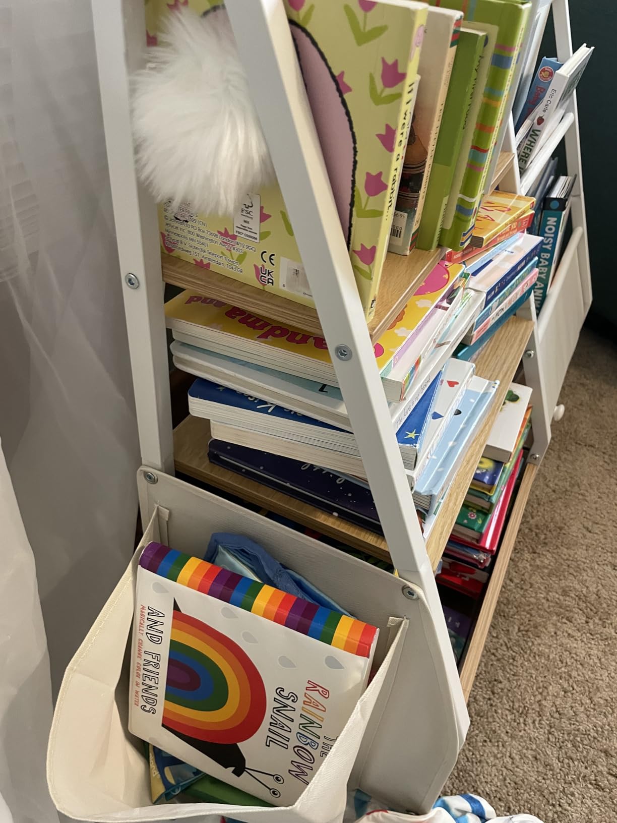 HAVLOTII Kids Bookshelf and Toy Storage - Book Shelf for Kids Rooms, Toddler Bookshelf Baby Bookcase for Nursery, Montessori Toy Organizer, White customer photo 2