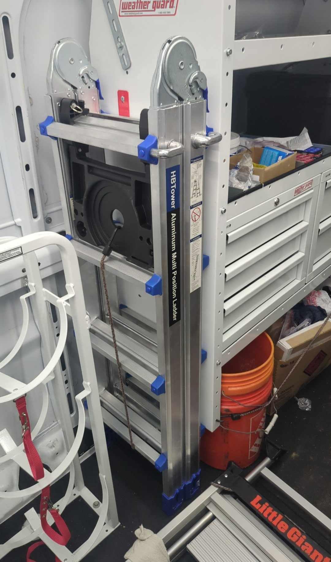 HBTower A Frame 3 Step Extension Ladder, 11 Ft Multi Position Ladder with Removable Tool Tray and Stabilizer Bar customer photo 1