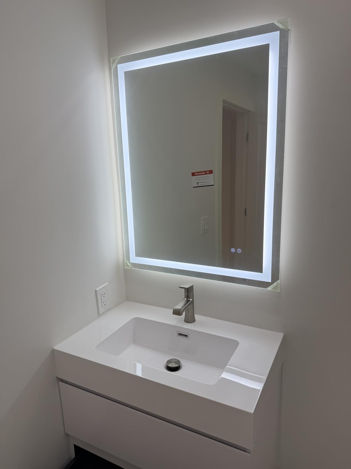 Keonjinn 42 x 36 Inch LED Bathroom Mirror with Lights, Brighter Frontlit & Backlit Vanity Mirror with Stepless Dimmable 3-Color, Anti-Fog Mirror for Wall, HD Tempered Glass, Memory Function, CRI90+ customer photo 2