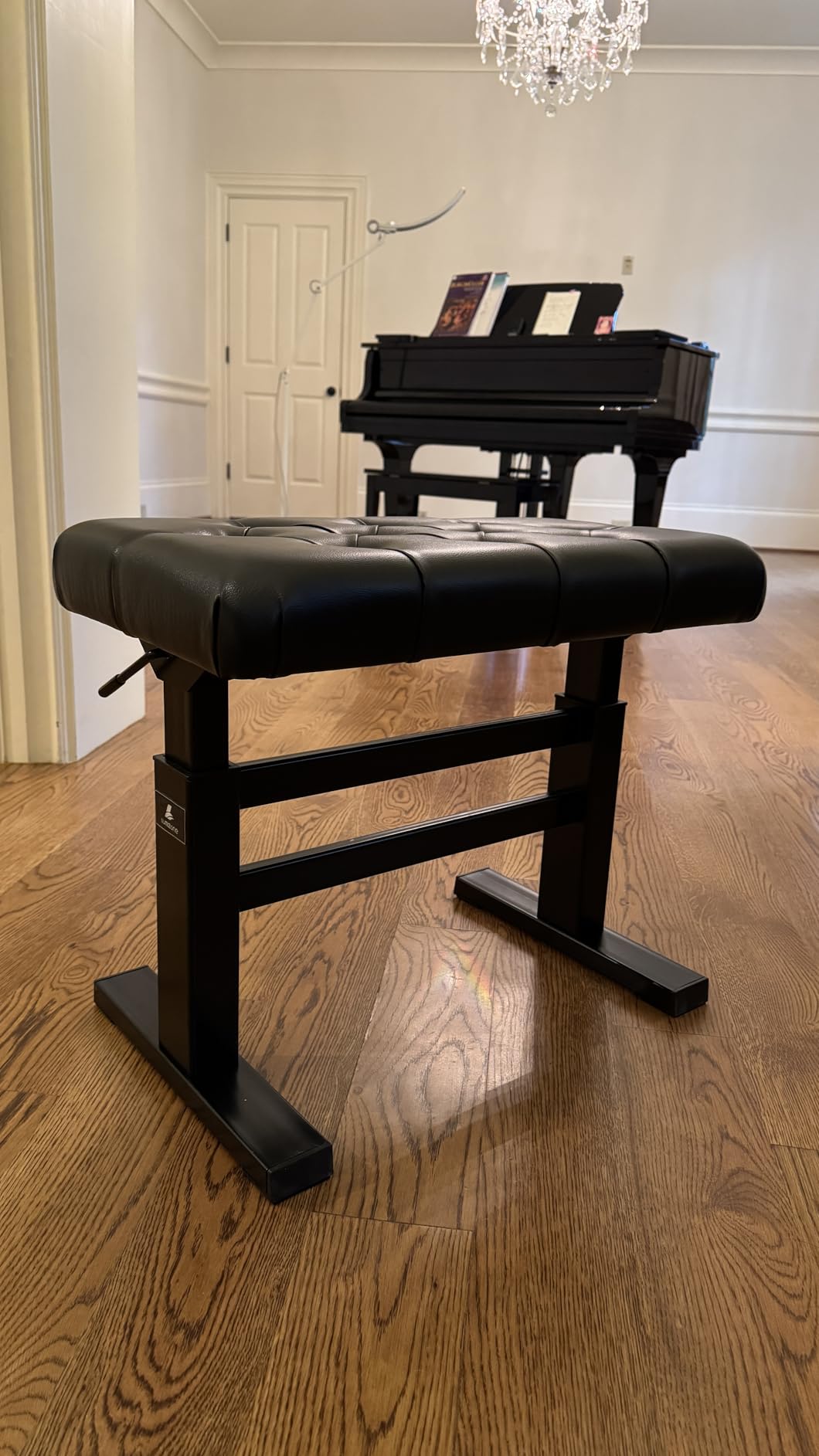 lumizone Hydraulic Lifting Piano Bench - Height Adjustable Keyboard Bench Heavy Duty Piano Stool with 23.62