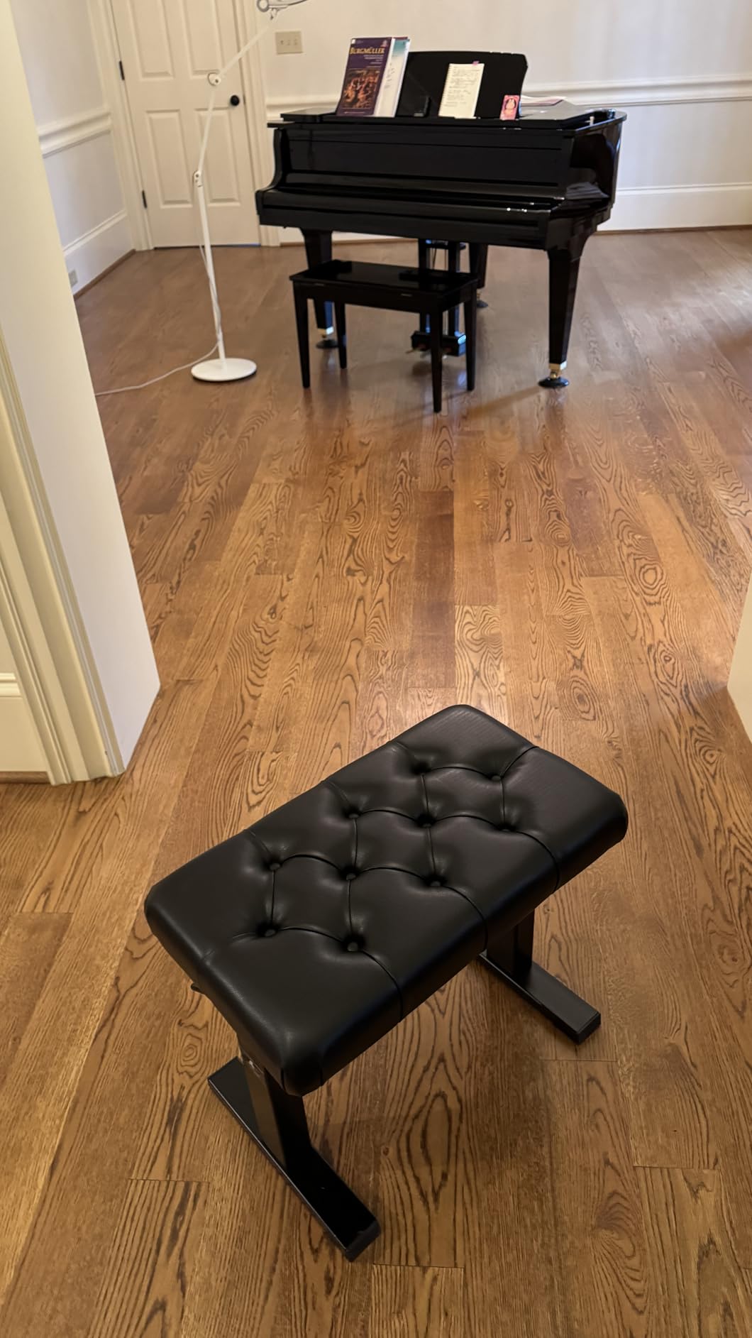 lumizone Hydraulic Lifting Piano Bench - Height Adjustable Keyboard Bench Heavy Duty Piano Stool with 23.62
