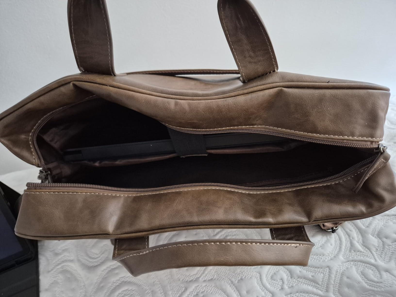 RAINSMORE Mens Laptop Bag 16 Inch Leather Briefcase Vintage Messenger Bag for Men Large Crossbody Shoulder Office Computer Bag Retro College Satchel Bag customer photo 1