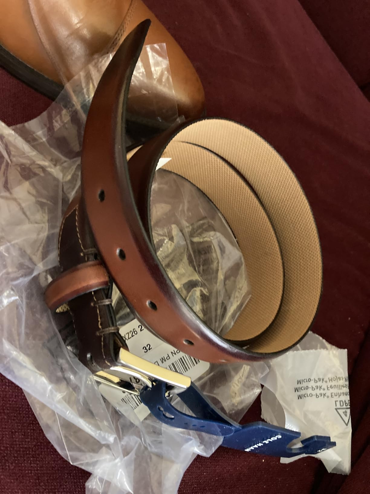 Cole Haan Men's Leather Dress Belt - Polished Brown, Tan Or Cognac Strap for Work & Formal Wear customer photo 1