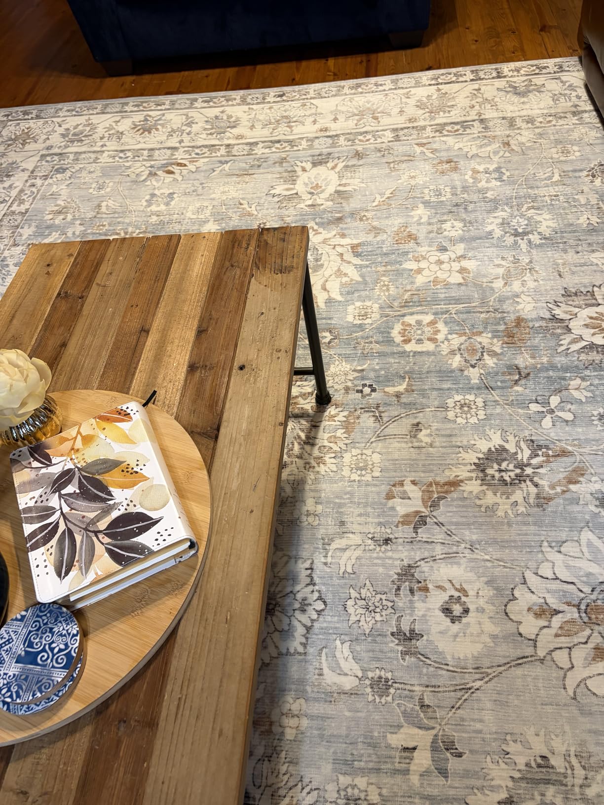 XLUEZ Area Rug 9x12 Living Room Rug, Machine Washable Vintage Distressed Medallion Rug Non-Slip Soft Low Pile Large Indoor Rugs for Bedroom Kitchen Dining Room Office(Beige,9'x12') customer photo 2