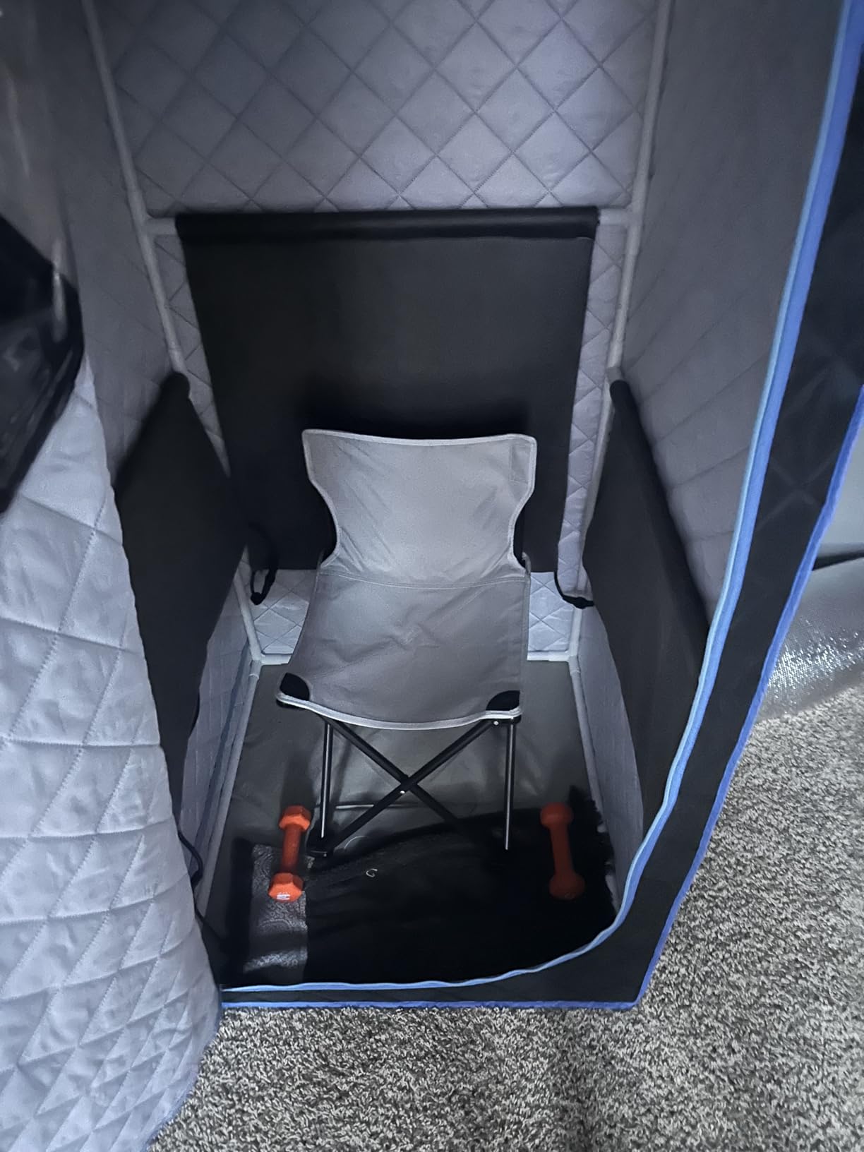 Portable Infrared Sauna for Home Spa | Full Size 1 Person Sauna | Full Size Far Infrared Sauna Tent | with Heating Foot Pad, Portable Chair, (L29.1 x W29.1 x H66.5, Black) customer photo 2