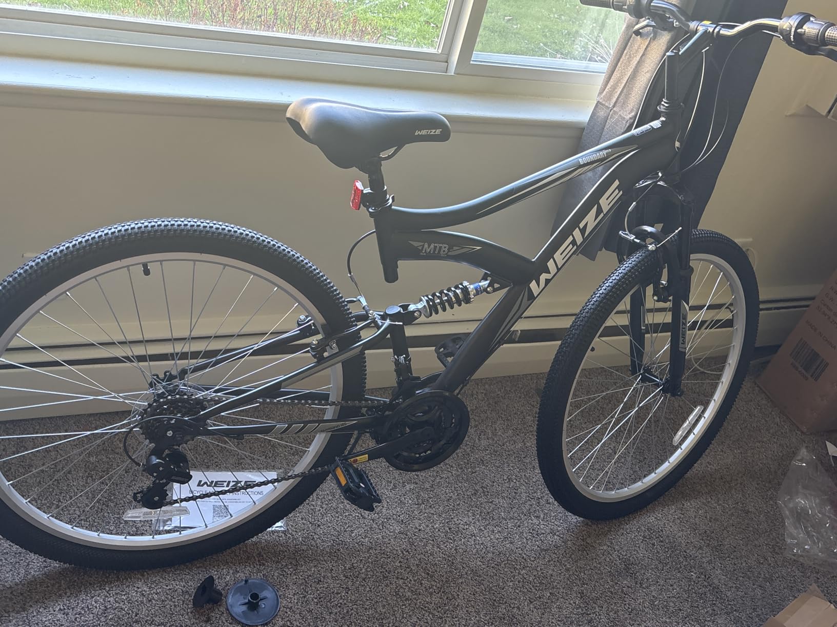 WEIZE Mountain Bike, 26/27.5 inch Outdoor Cycling Bike, 18-Speed/High-Carbon Steel/Dual Full Suspension, Adjustable Ergonomic Seat for Men Women Adult, MTB Bicycle with Suspension Fork, Sleek Colors customer photo 1