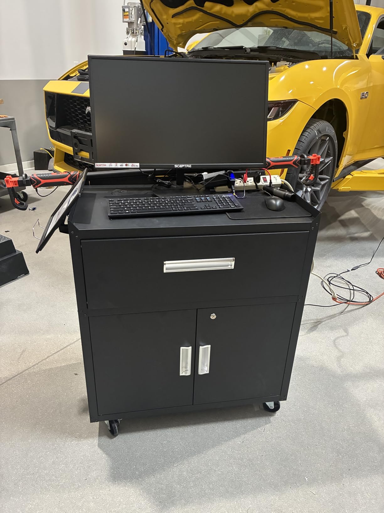 LCAOPC Metal Storage Cabinet with Wheels - Lockable, Rolling Tool Cabinet for Home, Office, Garage & Workshop - Black customer photo 1