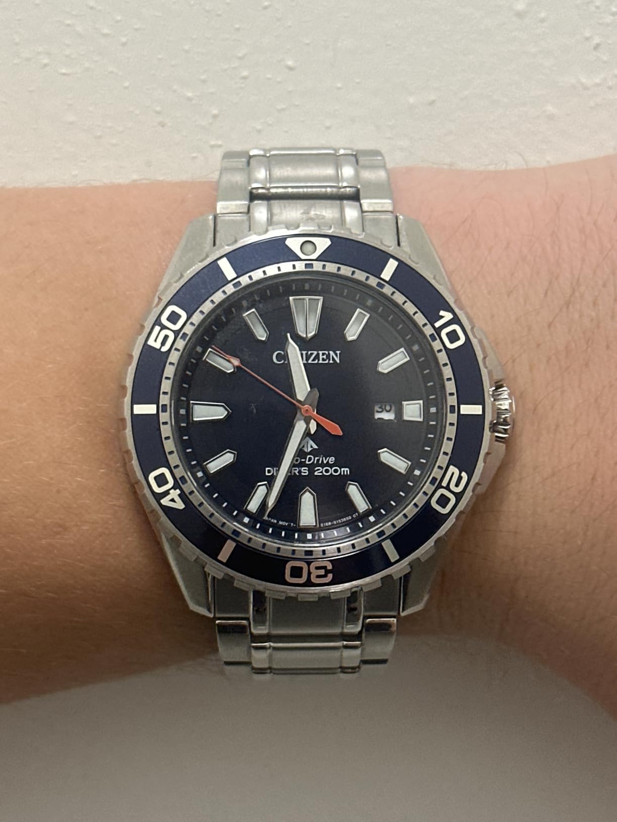 Citizen Men's Promaster Sea Eco-Drive Stainless Steel Watch, 3-Hand Date, One-Way Rotating Bezel, ISO Compliant customer photo 1