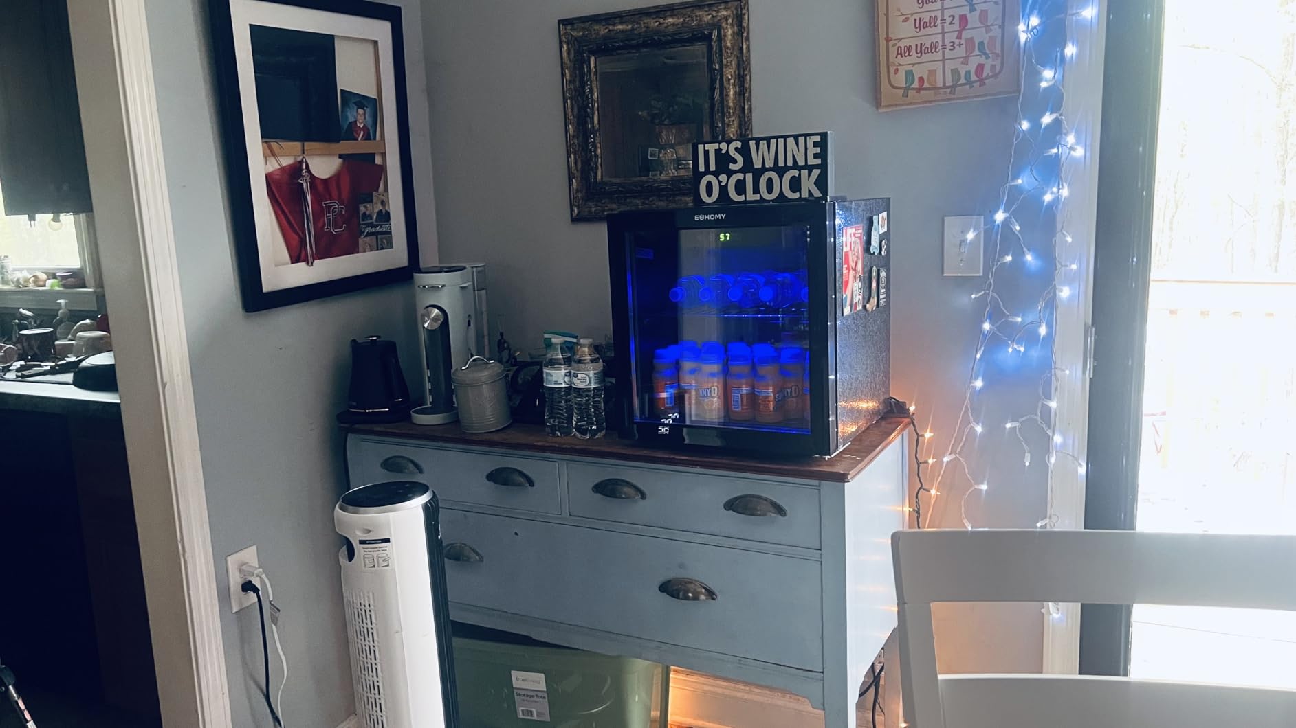 EUHOMY 18L Beverage Refrigerator Cooler, 24 Cans Mini Fridge with Quiet Compressor, Countertop Small Fridge with 40°F-61°F Digital Temperature Control, LED Light for Home, Bar, Office customer photo 2