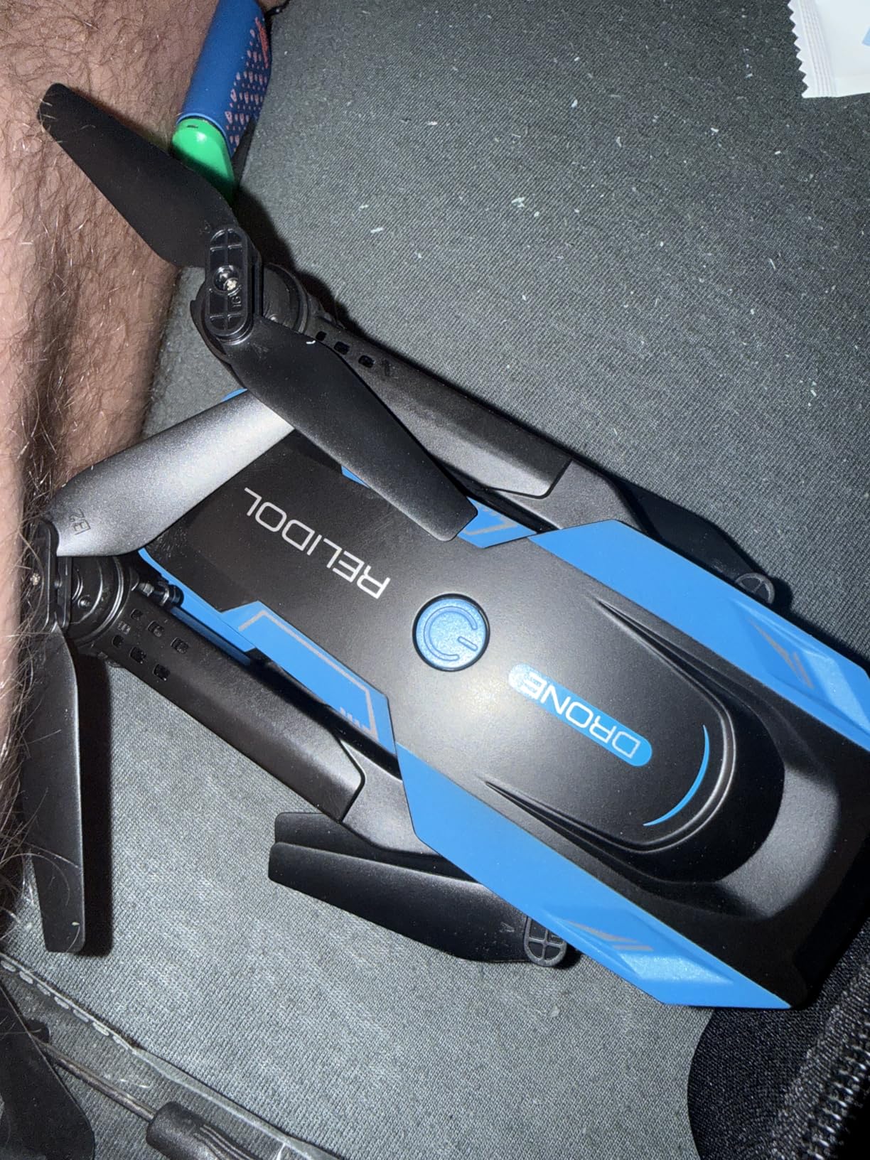 Drone with 1080P Camera - Foldable Remote Control Quadcopter with Gesture Control, 3D Flip, One Key Start, Emergency Stop, 2 Batteries, Easier to use, Toy for Adult Beginners, Black&Blue customer photo 2