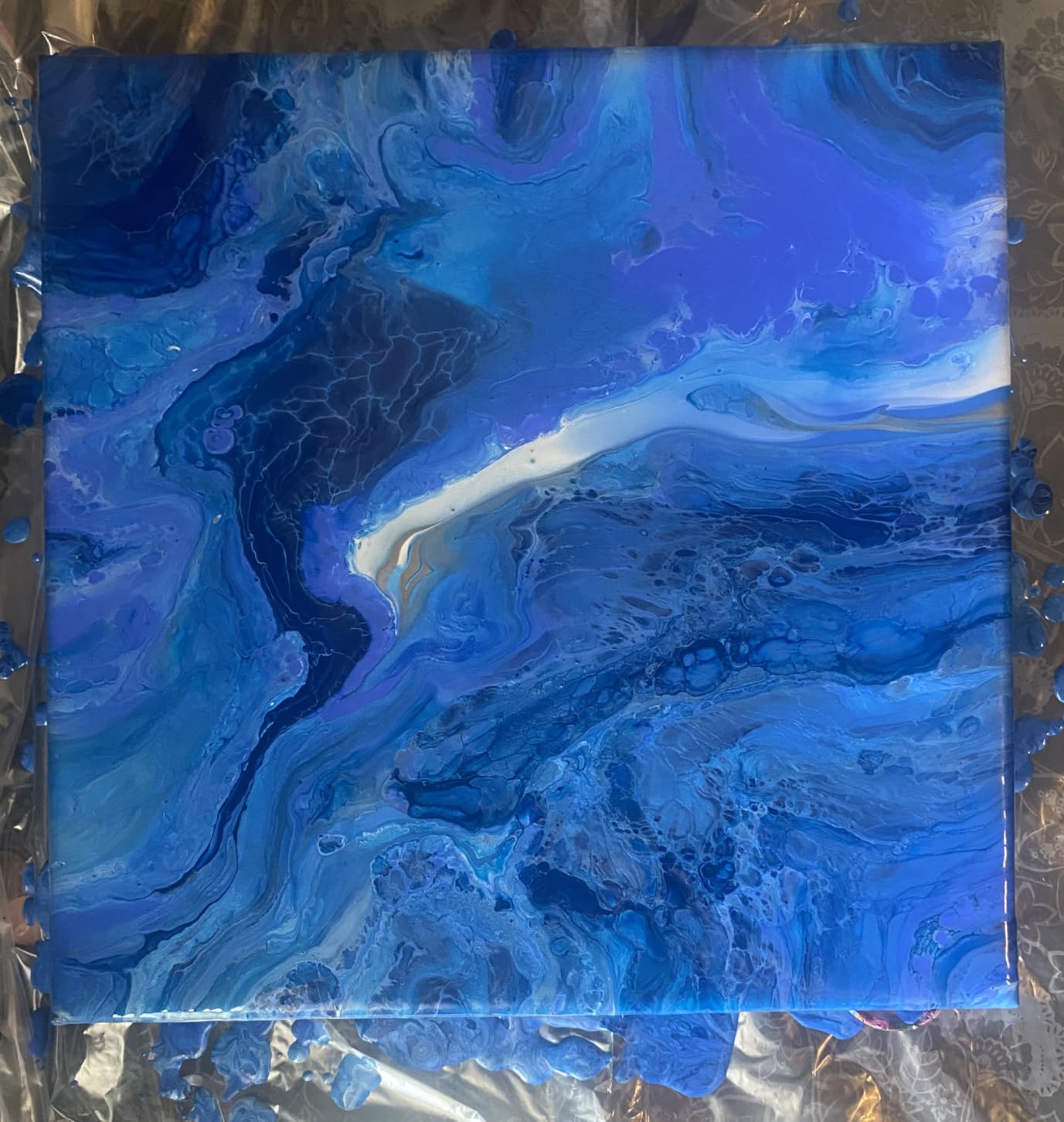 Nicpro 18 Colors 8.45oz Metallic Acrylic Pour Paint Supplies Kit, Large Volume Ready to Pour Premixed High Flow Pouring Paint Set with Silicone Pouring Oil, Gloves, Instructions for Beginner DIY customer photo 2