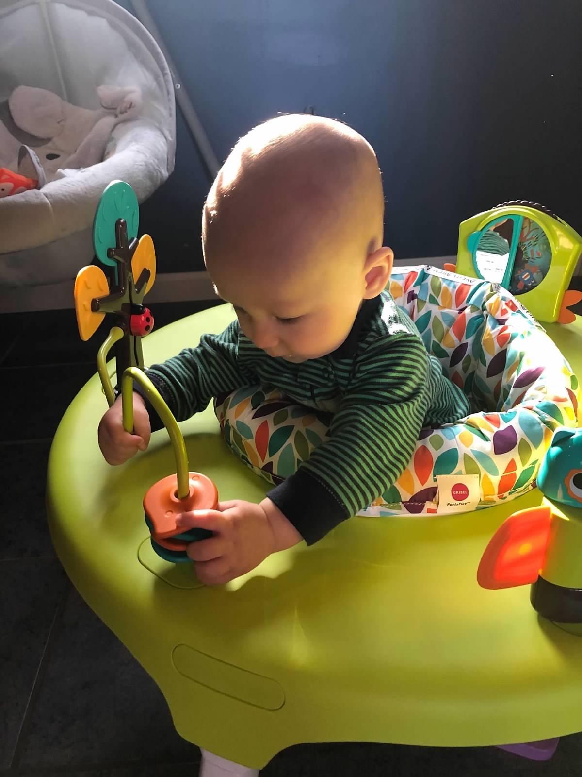 ORIBEL PortaPlay 3-in-1 Baby Activity Center & Play Table | Patented Bouncy Seat with Stable Foot Support | 5 Months+ | Convertible, Portable Design with Development-Focused Toys (Enchanted Garden) customer photo 2