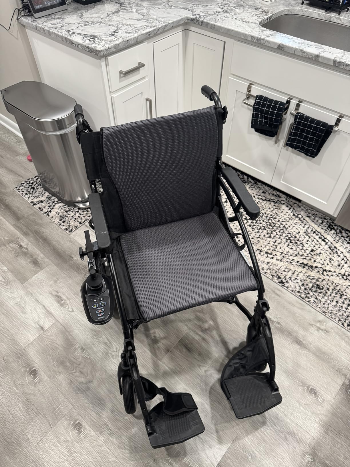 SLF30 Electric Wheelchair, Foldable Durable Motorized Wheelchairs for Adults with 19 Inch Seat and Supports Up to 300 lbs Airline Approved (36 Lbs, Grey) customer photo 2