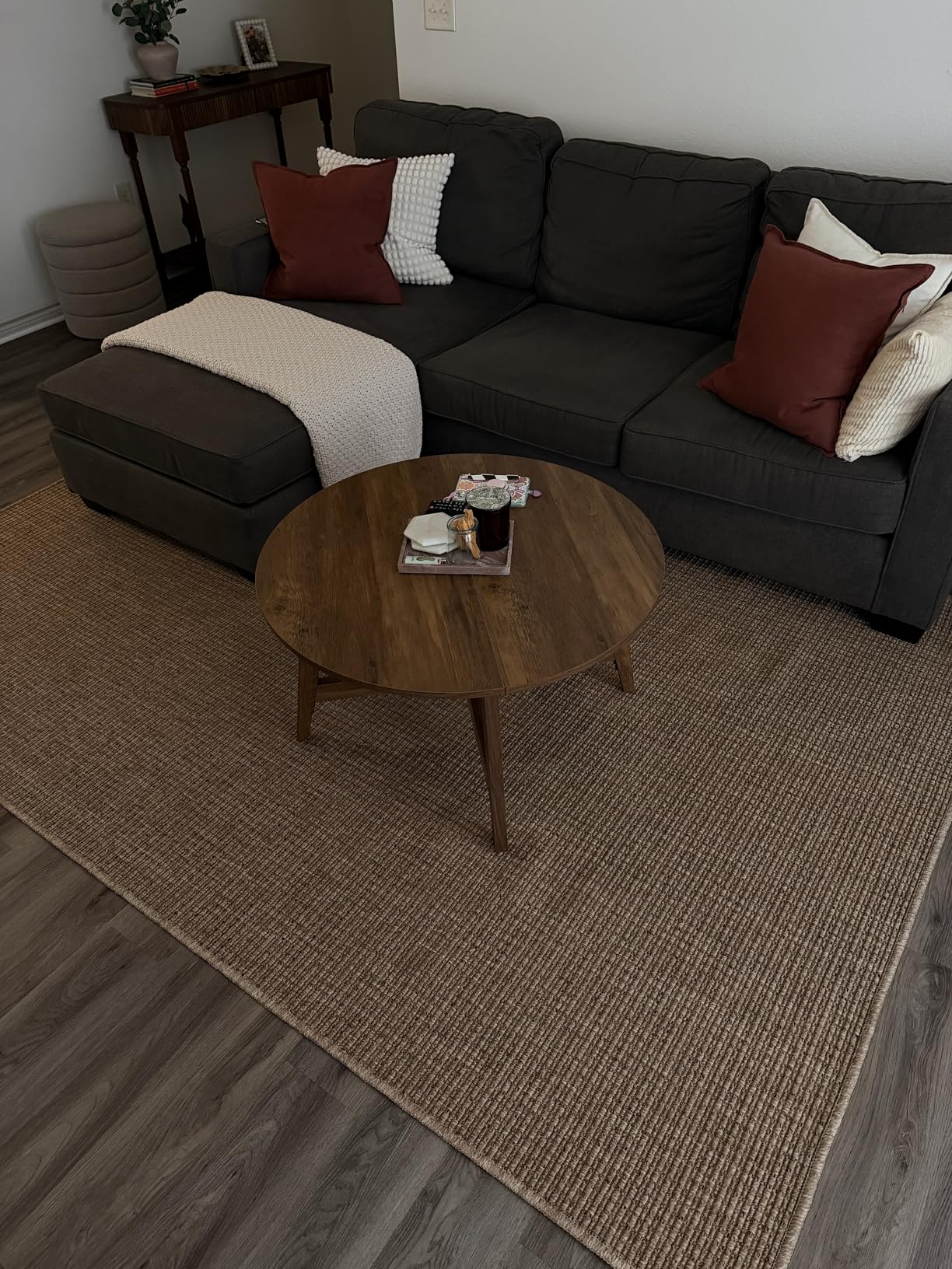 Beverly Rug Easy Jute Natural Rug 6x9 Solid Washable Durable Outdoor Indoor Area Rugs for Living Dining Room Patio Office Stain Resistant Non Shedding Casual Indoor Outside Carpet (6 x 9 Natural) customer photo 1