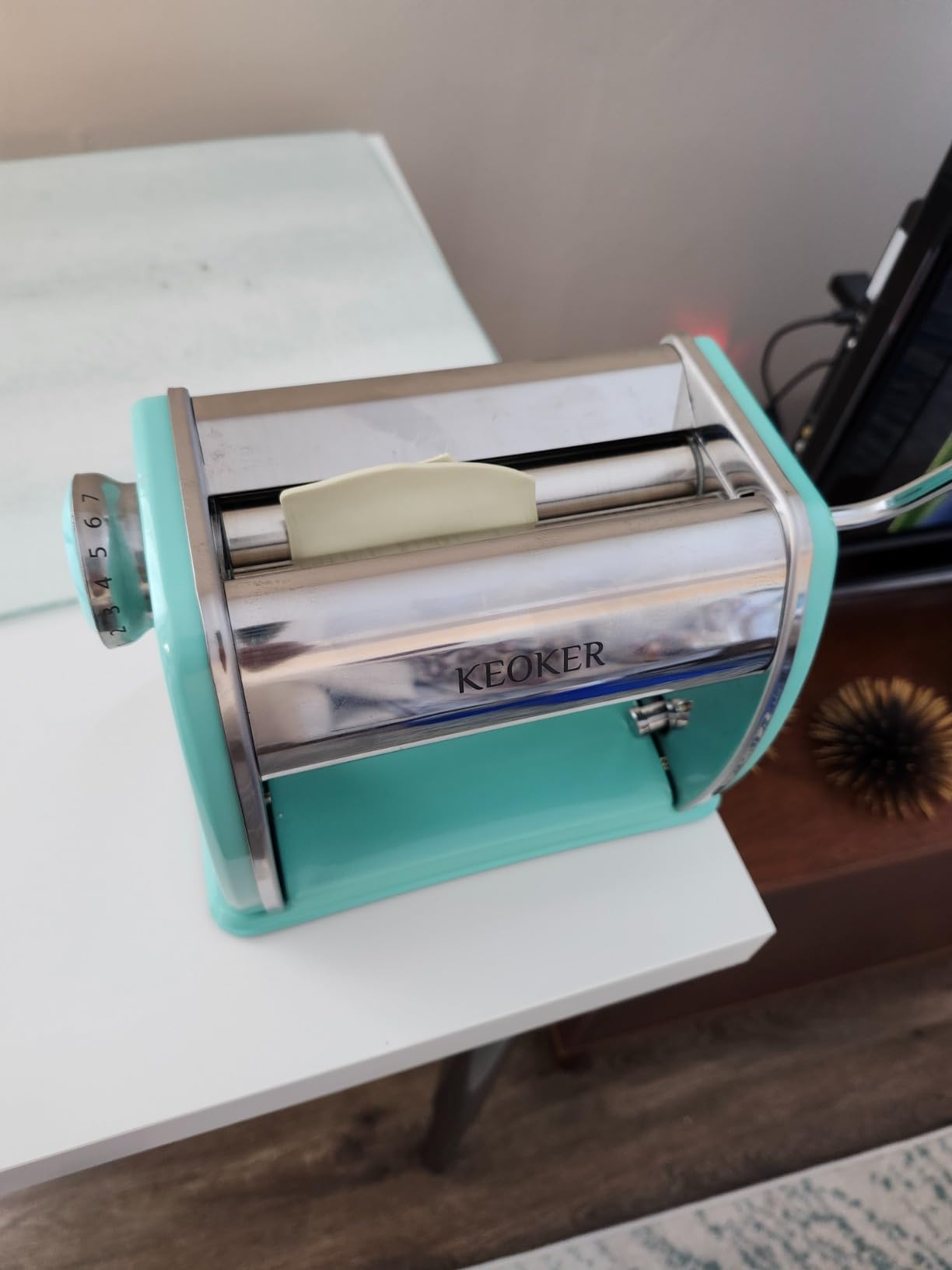 KEOKER Clay Press Machine, Polymer Clay Press Machine for Making Clay Earrings, Polymer Clay Roller Machine, 7 Thickness Stainless Steel Polymer Clay Pasta Machine customer photo 2