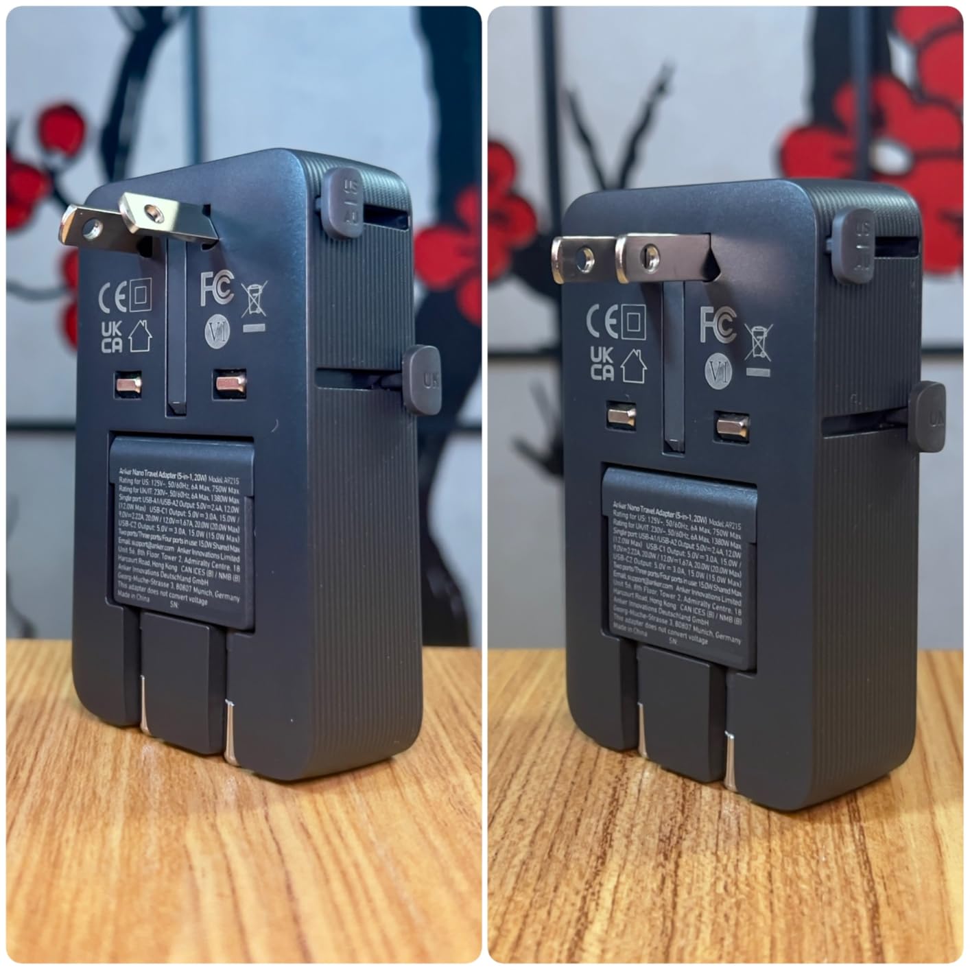 Anker Nano Travel Adapter, 5-Port Power Adapter with 1× 2-Pin AC, 2 USB A, 2 USB C for 20W, Smart Temperature Control, Works in 200+ Countries, Not a Voltage Converter, Travel Essentials (1-Pack) customer photo 1