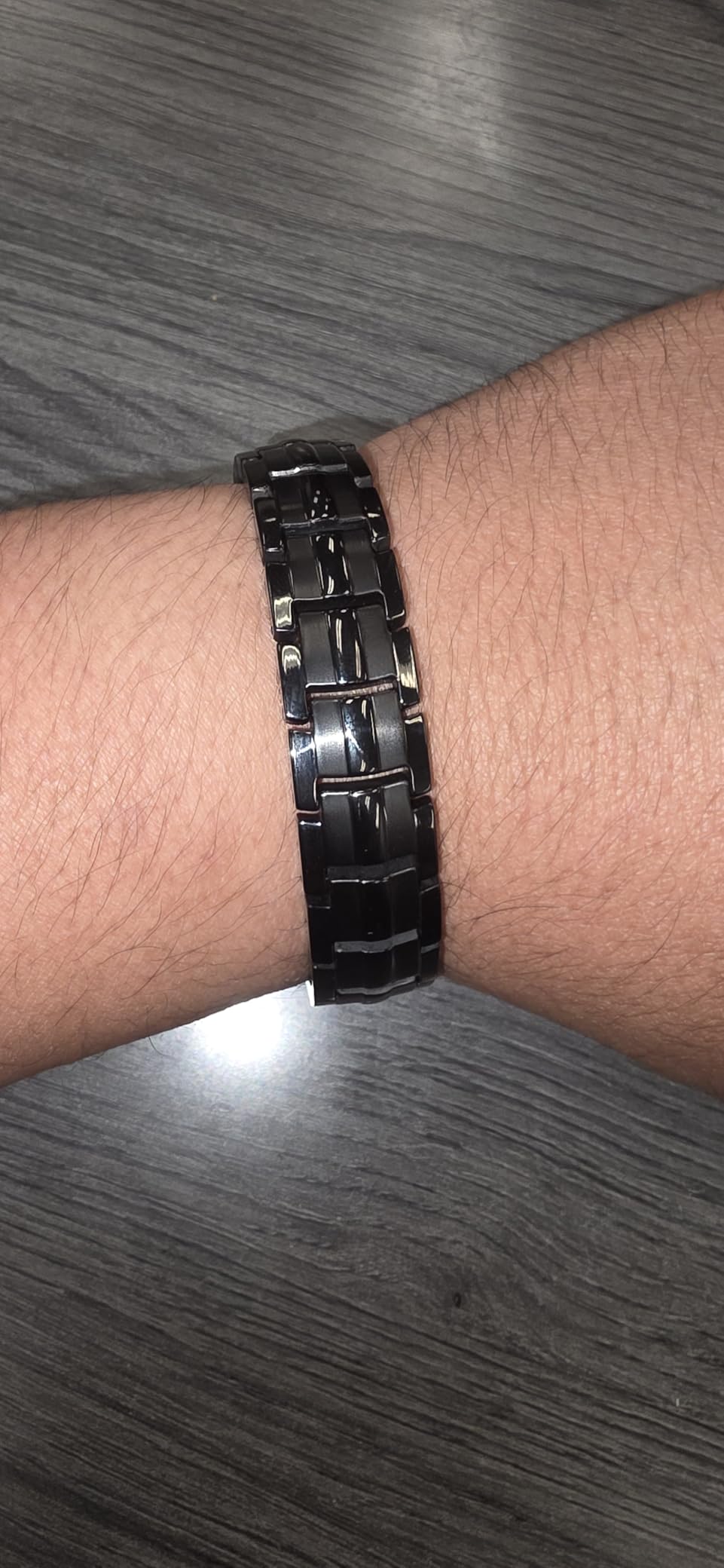 MagnetRX EllipseMAX 5X Strength 5,000 Gauss Magnets - Premium Titanium Mens Magnetic Bracelet & Adjustable Length (Black) customer photo 1