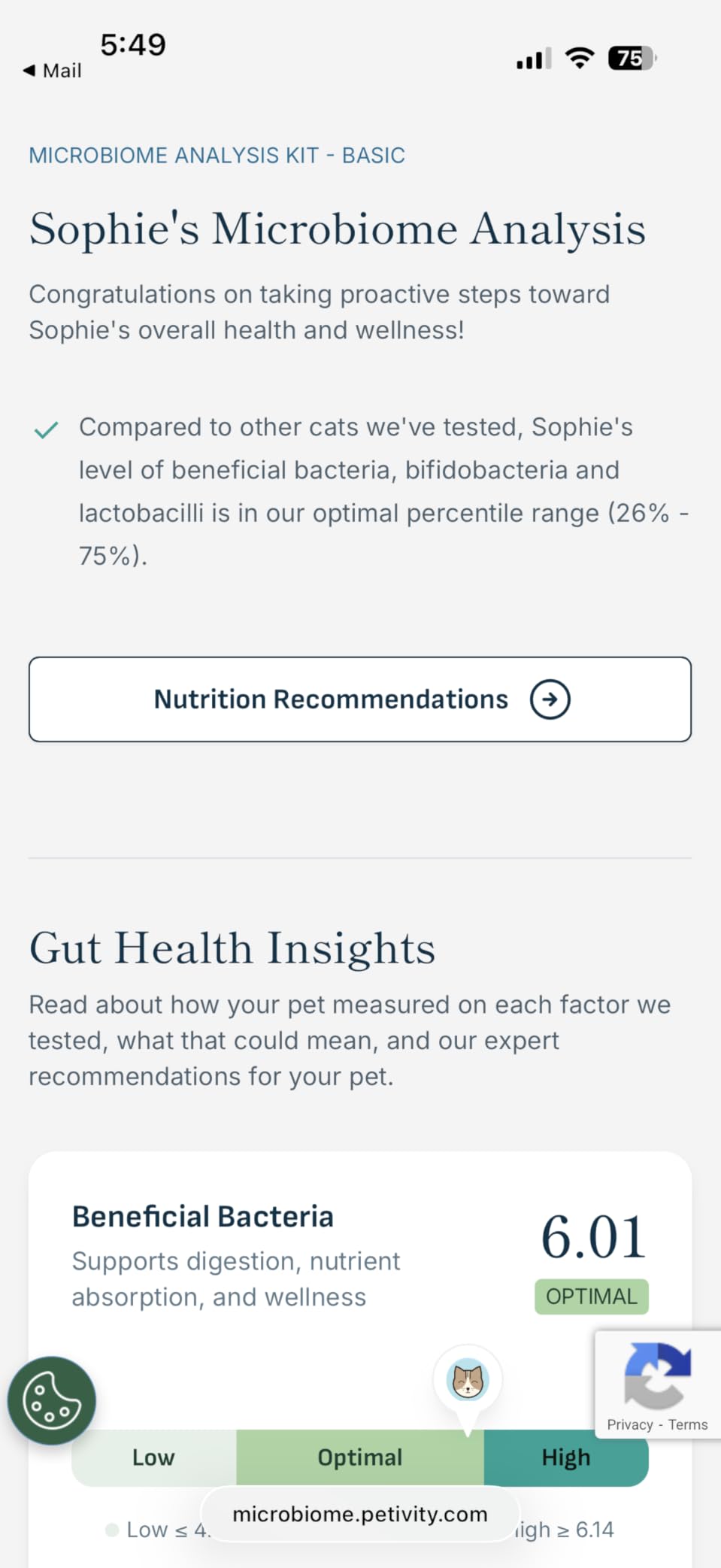 Petivity Microbiome Analysis Kit for Cats and Dogs, Basic - Powered by Purina customer photo 2