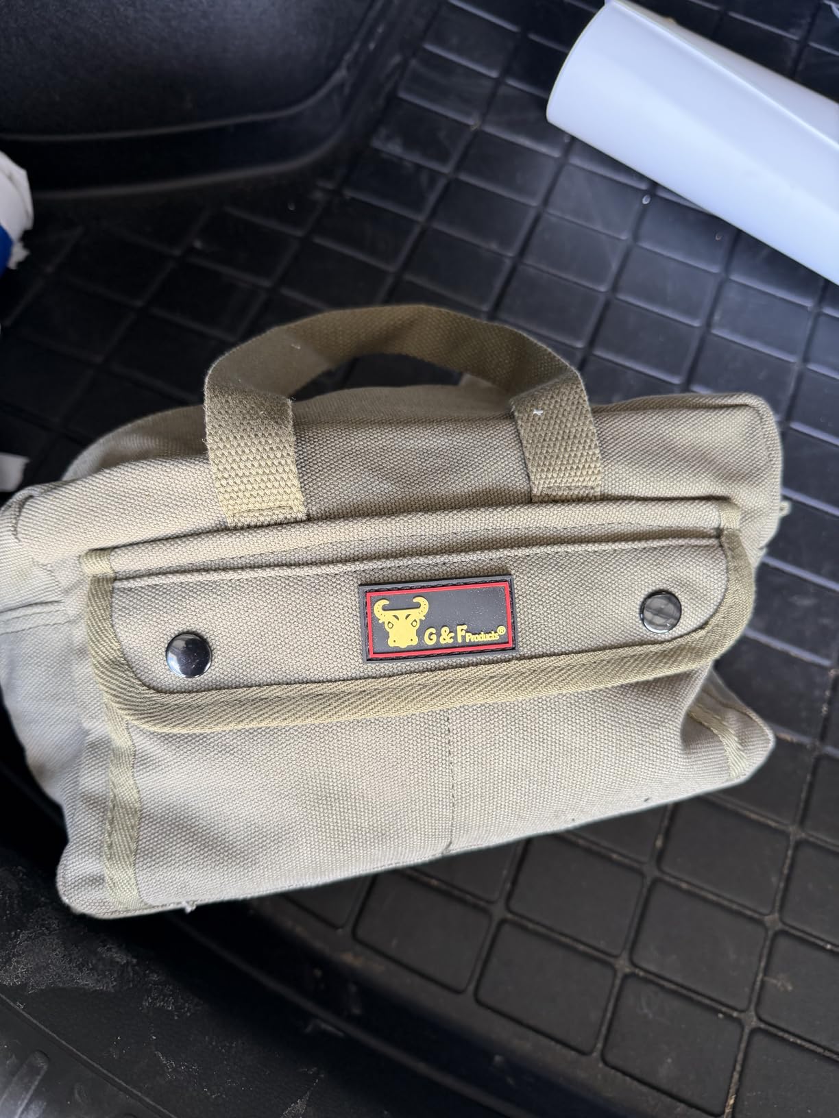 Waxed Canvas All Purpose Military Style Duffle Bag, Water-Resistant, Adjustable Strap, Fully Lined, Double Zipper Closure, Heavy Duty, Olive Green customer photo 1