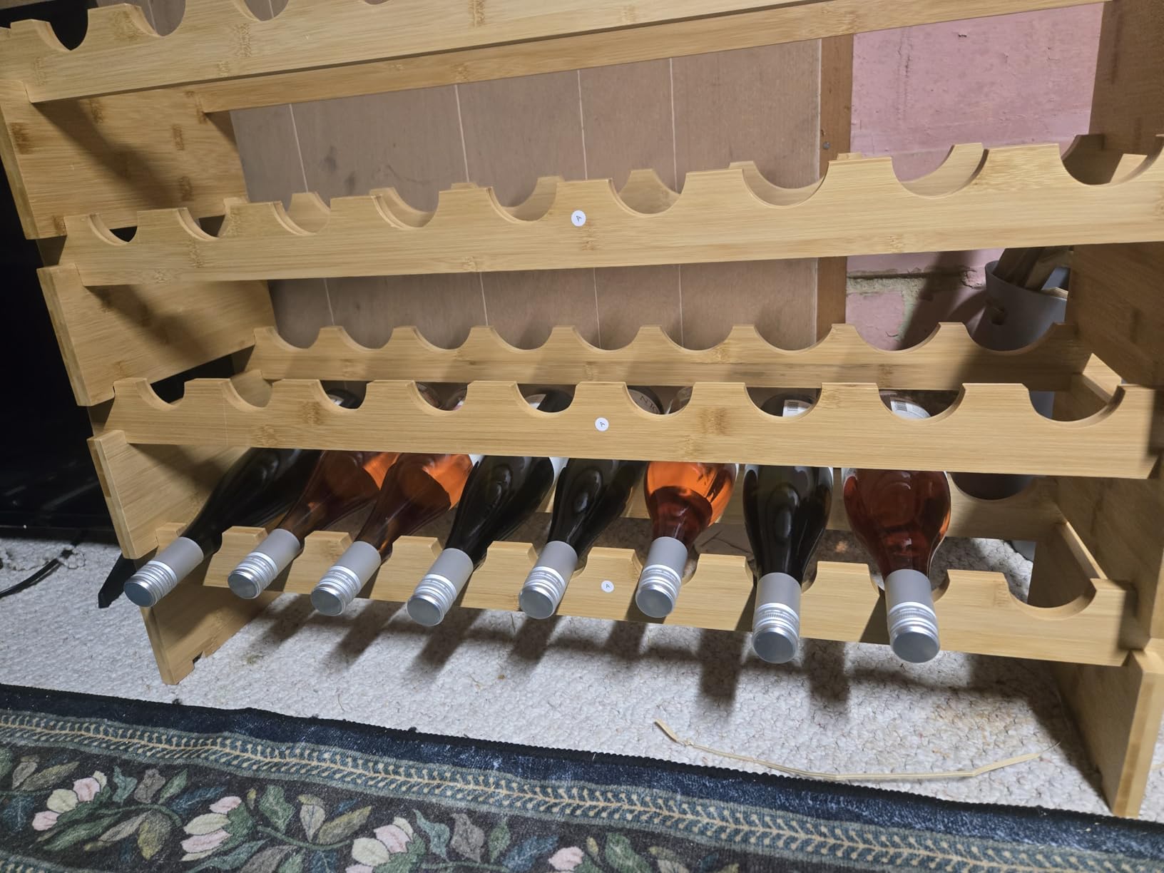 Amazon Basics Stackable Natural Bamboo Wine Rack, 36 Bottle Capacity customer photo 2