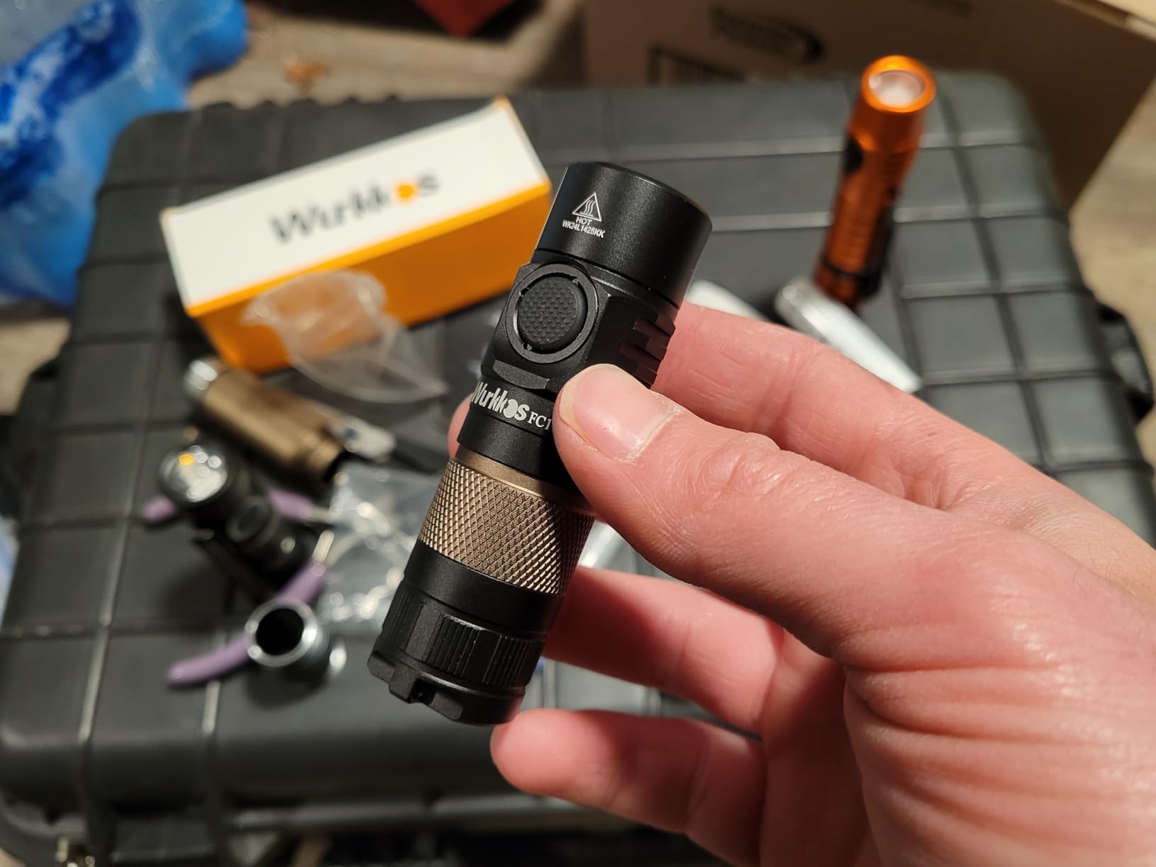 Wurkkos FC11C LED Flashlights Rechargeable - Small Powerful EDC Flashlight 90CRI 1200 High Lumen, IP68 Waterproof, Magnetic Tailcap, 155M Beam Distance for Garden Dog Walking Emergency (Orange 4000K) customer photo 1