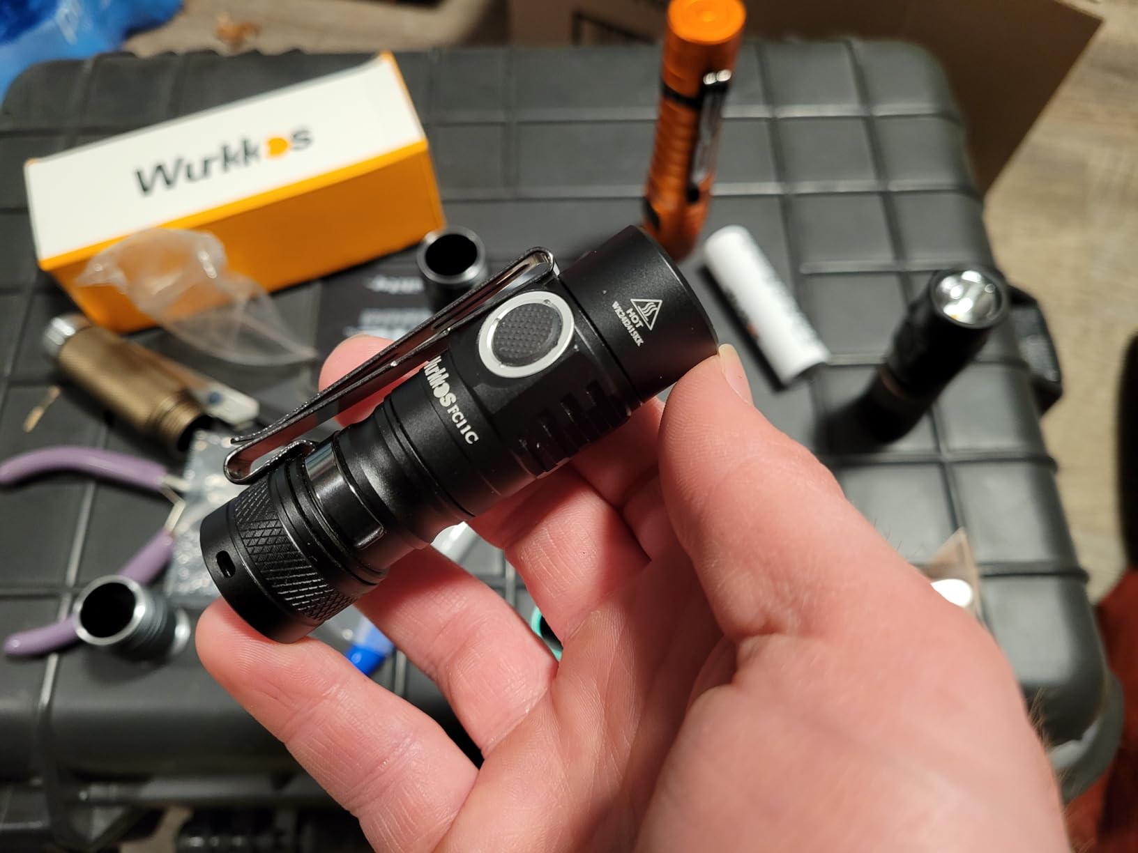 Wurkkos FC11C LED Flashlights Rechargeable - Small Powerful EDC Flashlight 90CRI 1200 High Lumen, IP68 Waterproof, Magnetic Tailcap, 155M Beam Distance for Garden Dog Walking Emergency (Orange 4000K) customer photo 2