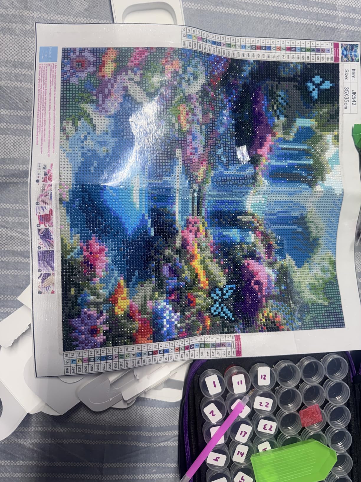 Landscape Scenery Diamond Art Kits for Adults Beginners, 5D DIY Full Round Drill Diamond Painting Kits Waterfall, Paint by Diamonds Dot Gem Art Crystal Flower Easy, Home Wall Decor 13.7X13.7Inch customer photo 2