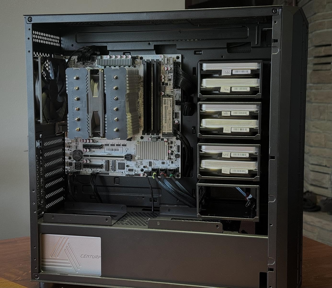 DARKROCK Classico Max Storage Master E-ATX Computer Case with 4x120mm Black Fan, 10 x3.5 HDD+3 x2.5 SDD USB 3.0 Ready, 360mm Radiator Supported, Vertical Slots for GPU Vertically Mount - Black customer photo 2