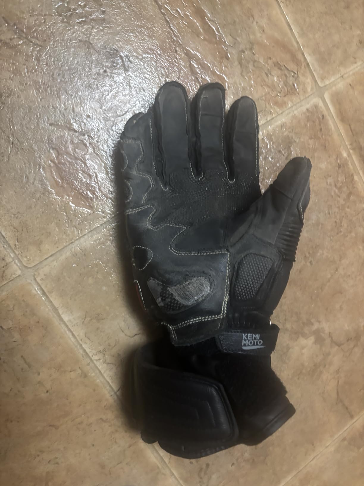 KEMIMOTO Leather Motorcycle Gloves for Men and Women, CE-Certified, ESA Cushioning Kevlar Carbon Fiber Knuckle Protection customer photo 2
