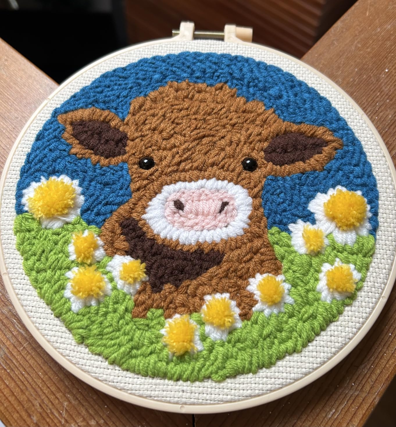 DIY Punch Needle Kits for Beginners Brown Horse with Hoop Embroidery Punch Needle Starter Craft Set Easy for Adults and Children Festival Gift and Decoration 20x20cm-2 customer photo 2