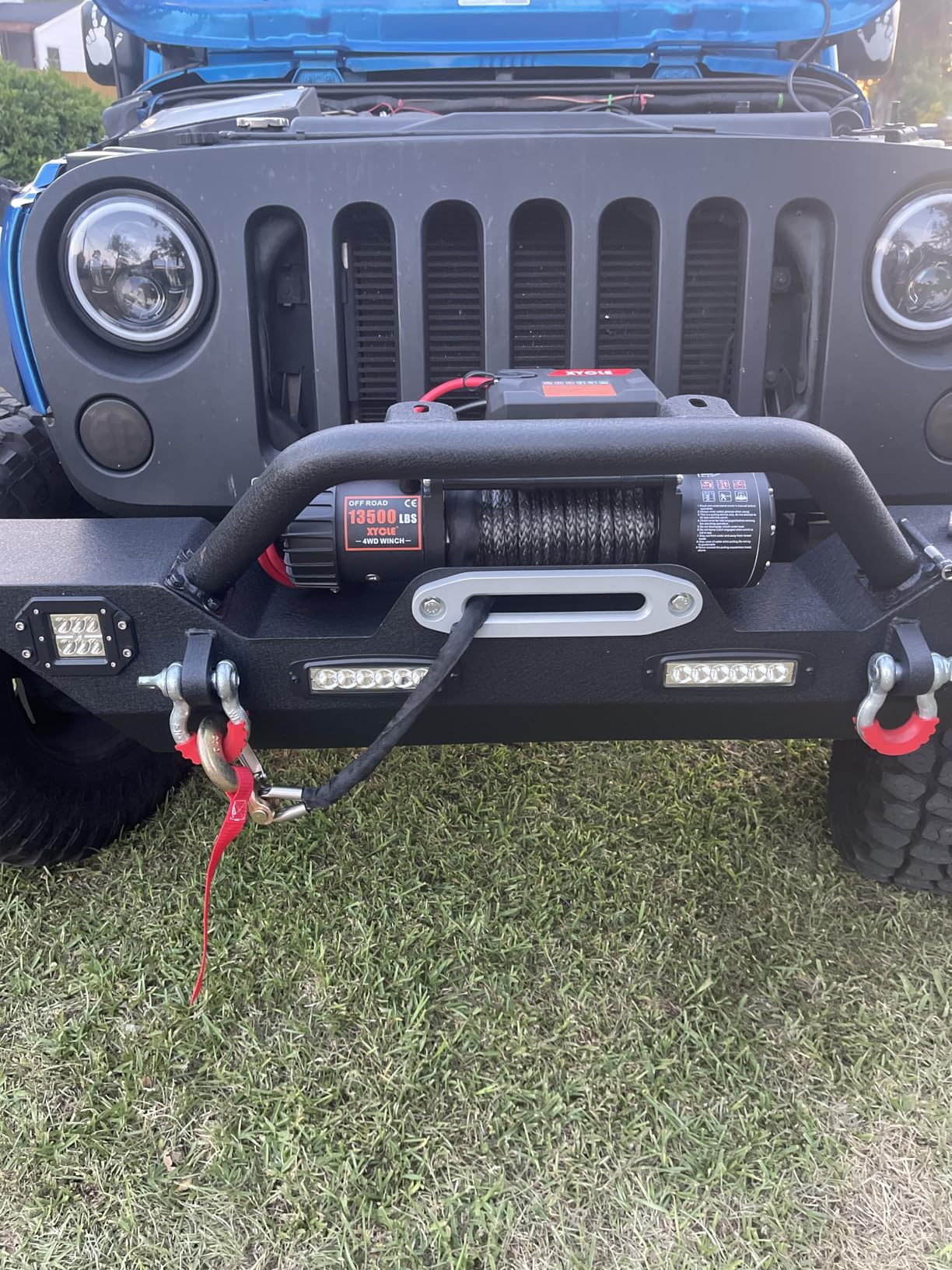 Winch 13500lbs 12V Waterproof Electric Winch Synthetic Rope Truck Winch Towing Winch SUV 4-Wheel Drive Off-Road Vehicle with Remote Control customer photo 1