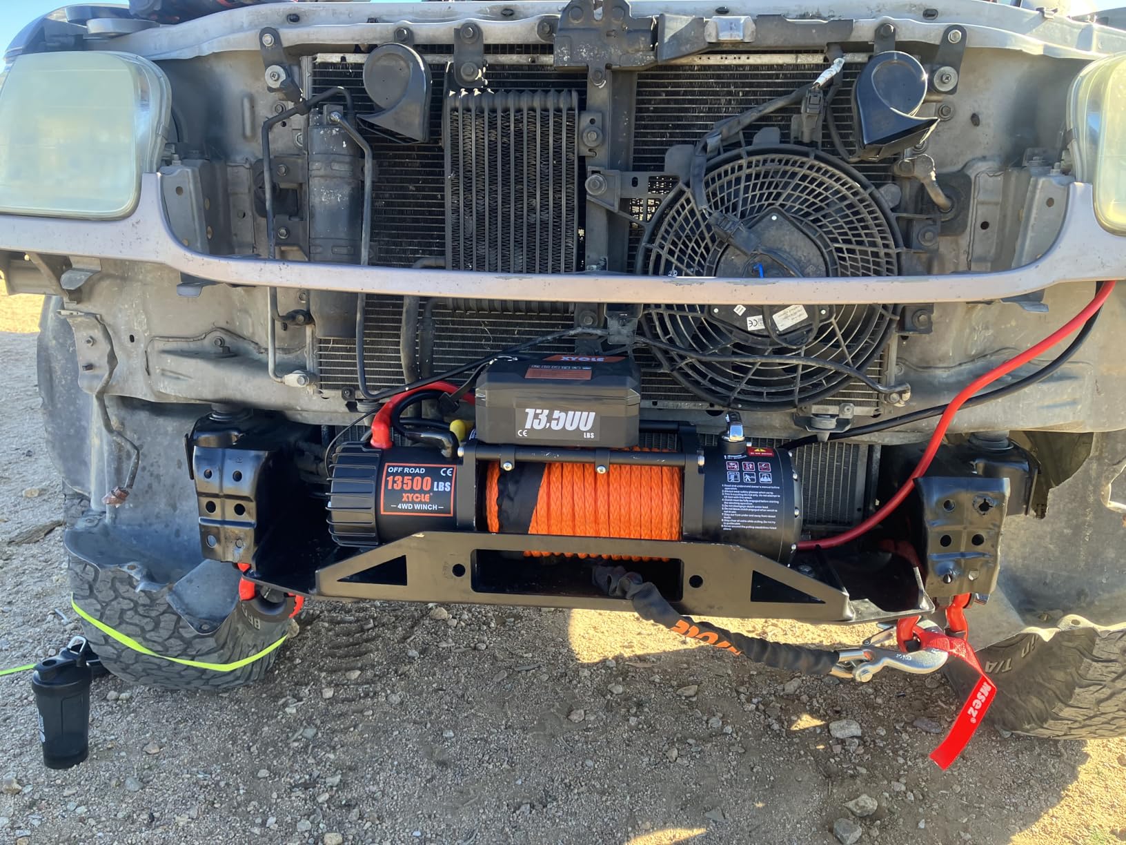 Winch 13500lbs 12V Waterproof Electric Winch Synthetic Rope Truck Winch Towing Winch SUV 4-Wheel Drive Off-Road Vehicle with Remote Control customer photo 2