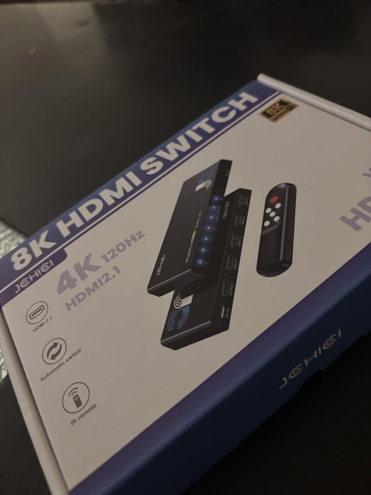 HDMI 2.1 Switch 4 in 1 Out 8K@60Hz 4K@120Hz, 4 Ports HDMI Switcher Splitter Selector with Remote, Support HDCP 2.3 HDR 10+ Dolby Vision/Atmos 48Gbps CEC for Apple TV Game PC PS Pro Xbox Roku customer photo 1
