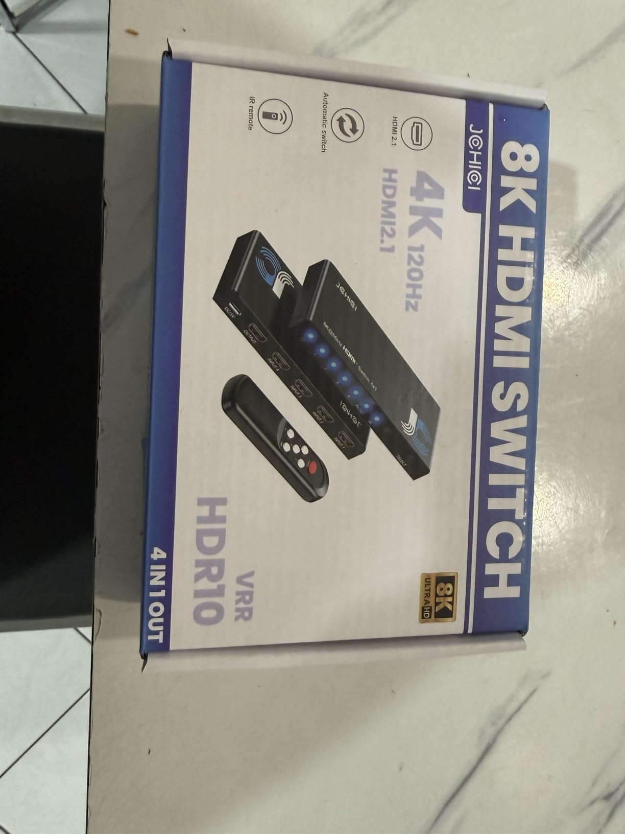 HDMI 2.1 Switch 4 in 1 Out 8K@60Hz 4K@120Hz, 4 Ports HDMI Switcher Splitter Selector with Remote, Support HDCP 2.3 HDR 10+ Dolby Vision/Atmos 48Gbps CEC for Apple TV Game PC PS Pro Xbox Roku customer photo 2
