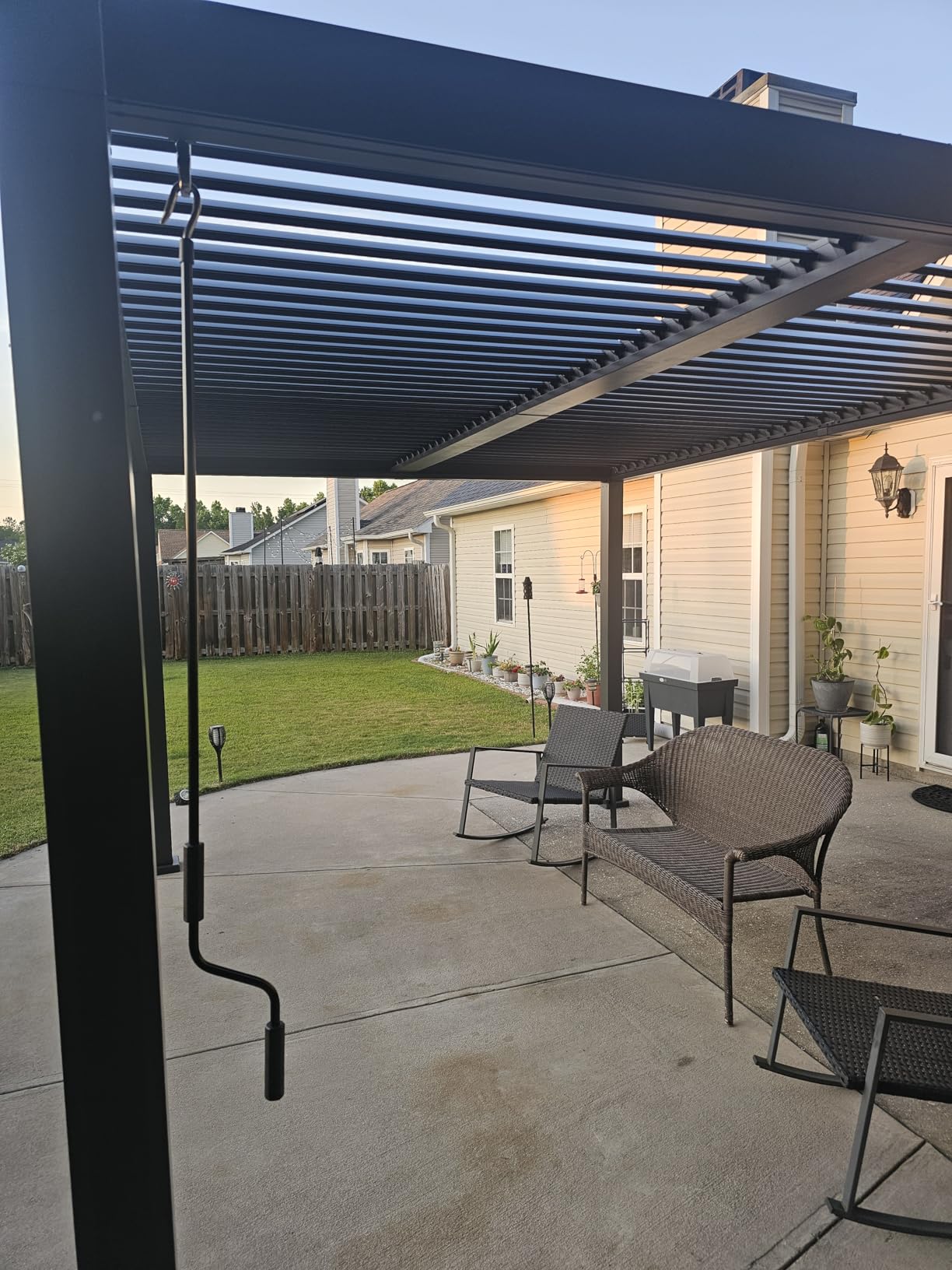 10'x 13' Patio Louvered Pergola Canopy Modern Aluminum Pergola with Adjustable Roof Rainproof Gazebo for Outdoor BBQ Deck Yard Lawn and Garden Deep Grey Hardtop Gazebo (10x13FT) customer photo 2